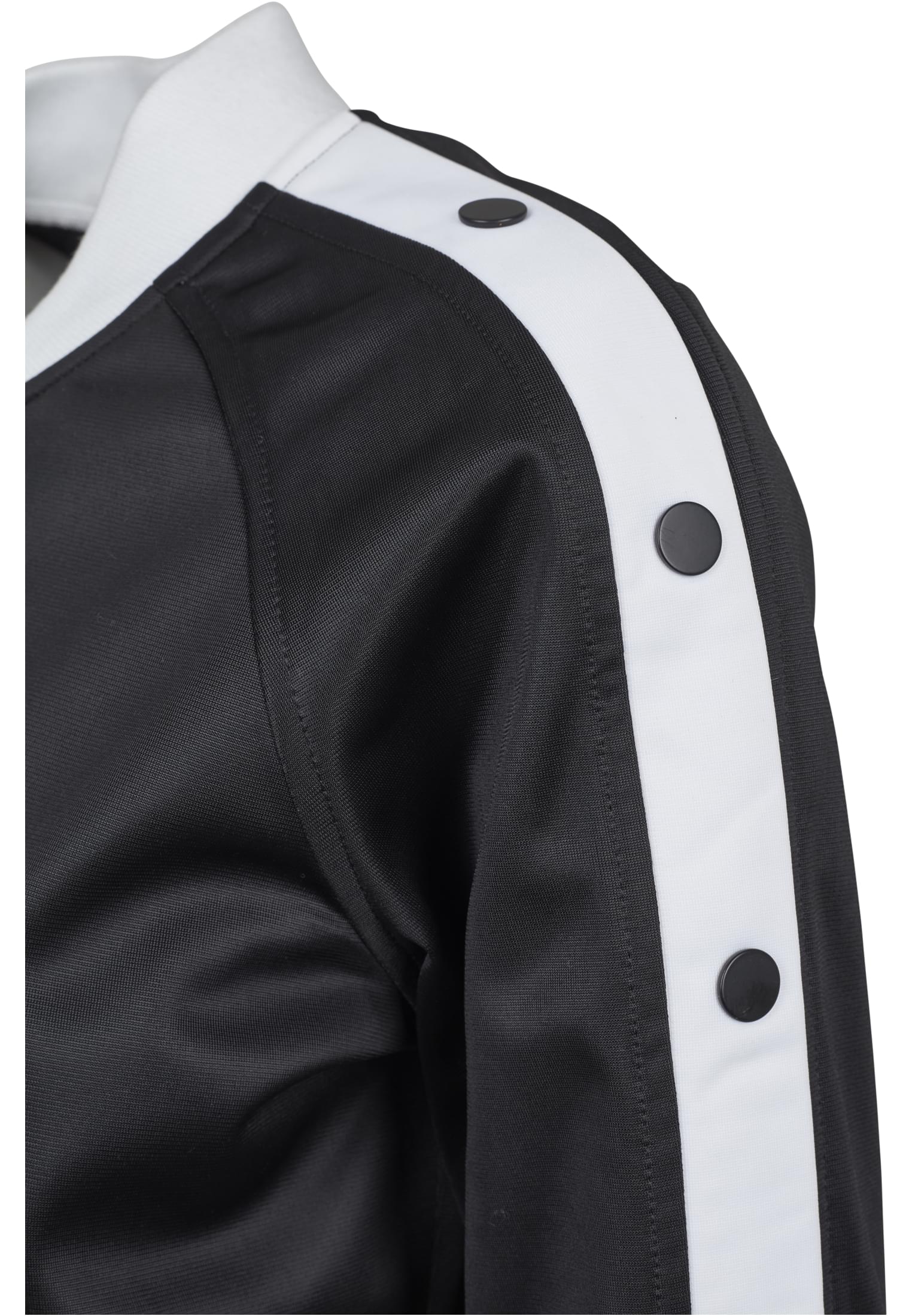 Ladies Button Up Track Jacket | blk/wht/blk