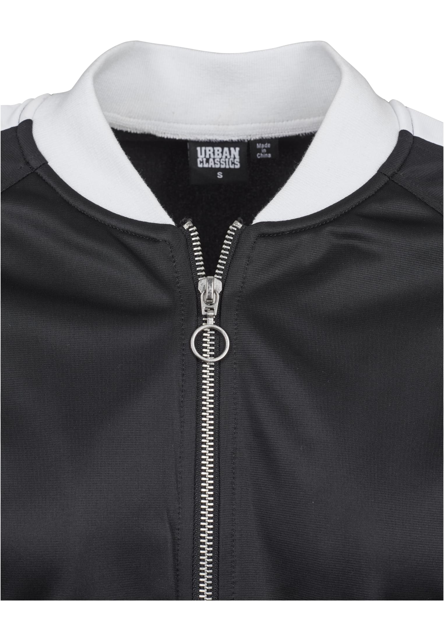 Ladies Button Up Track Jacket | blk/wht/blk