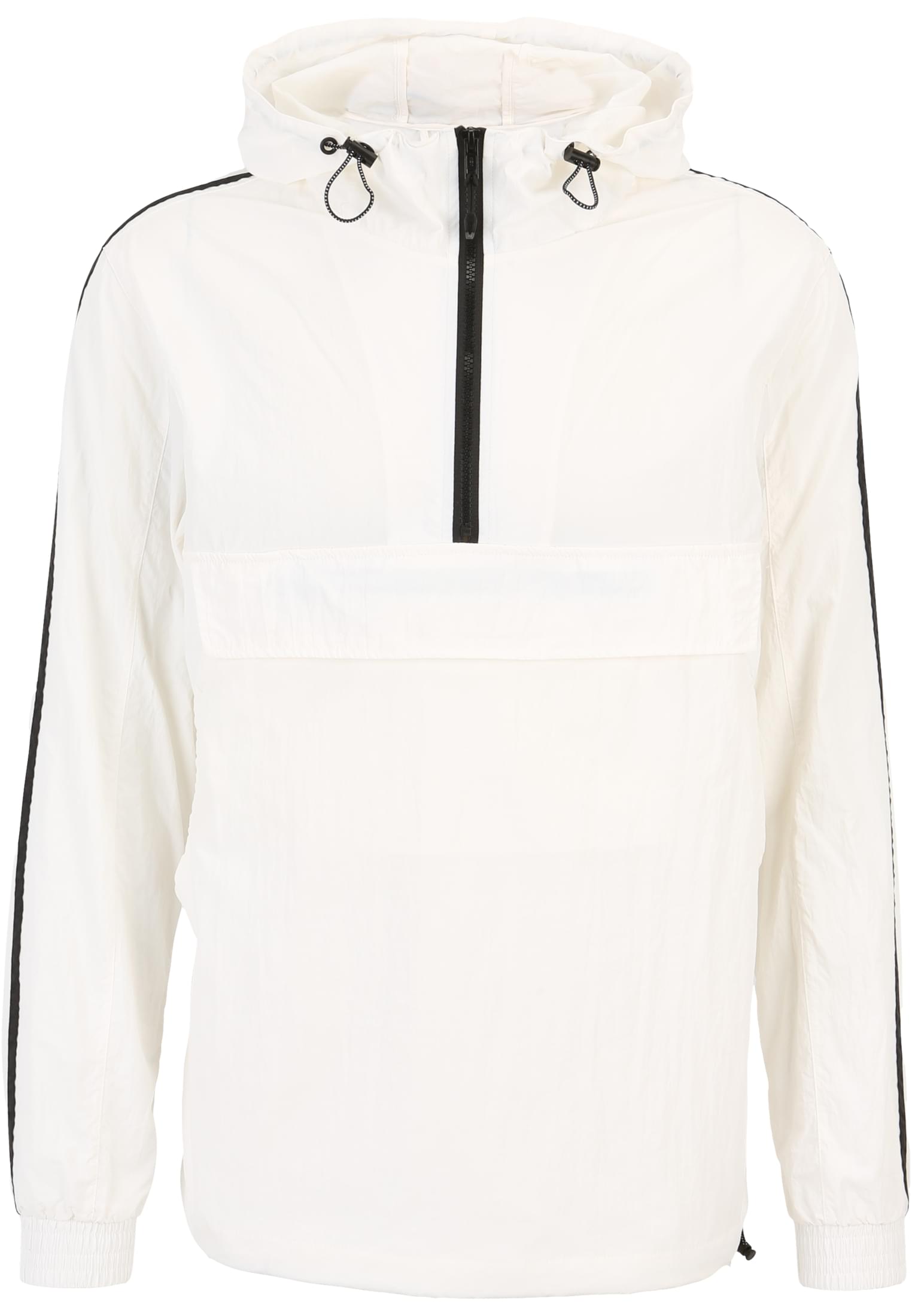 Crinkle Nylon Pull Over Jacket | wht/blk
