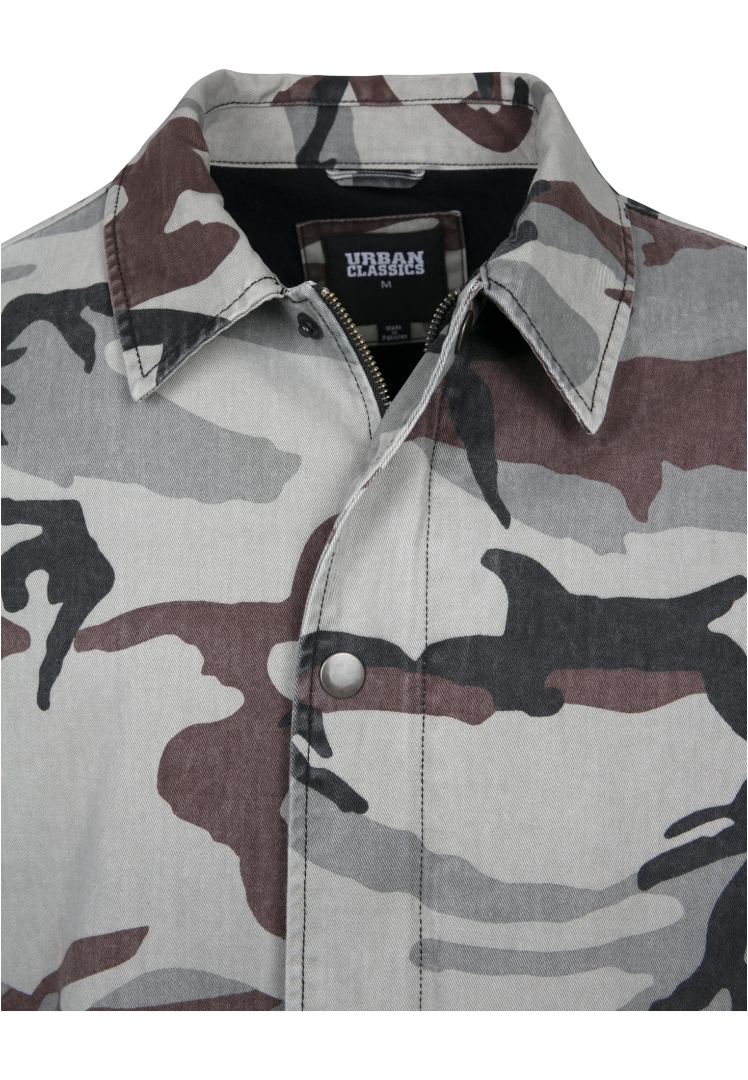 Camo Cotton Coach Jacket | grey camo