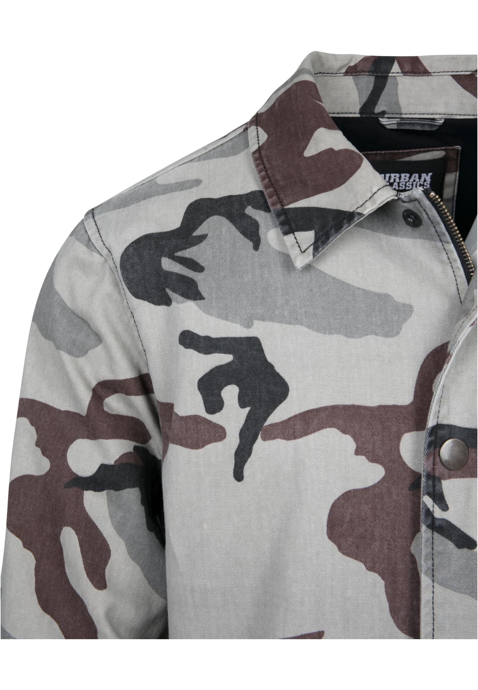 Camo Cotton Coach Jacket | grey camo