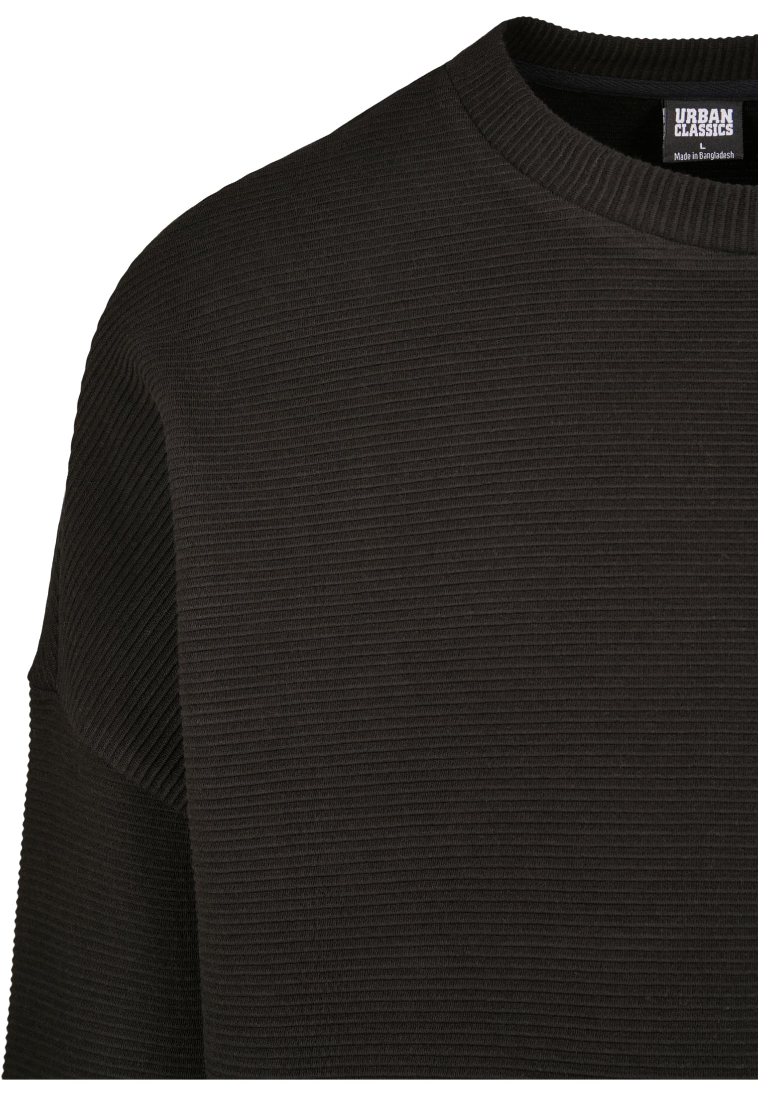 Cut On Sleeve Naps Interlock Crew | black
