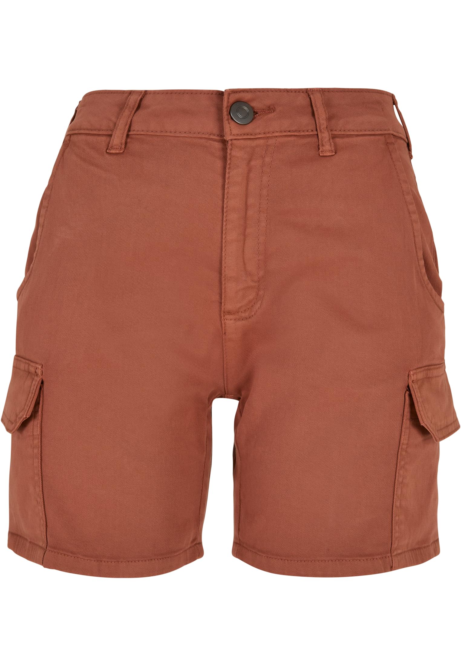 Ladies High Waist Cargo Shorts | terracotta