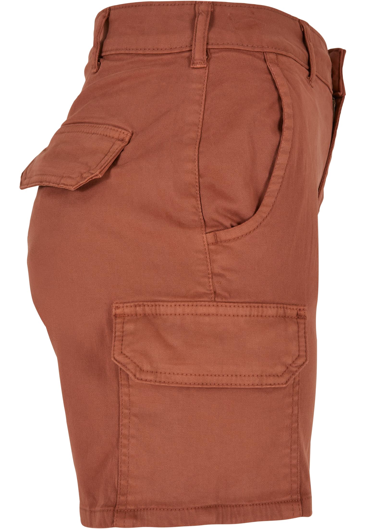 Ladies High Waist Cargo Shorts | terracotta