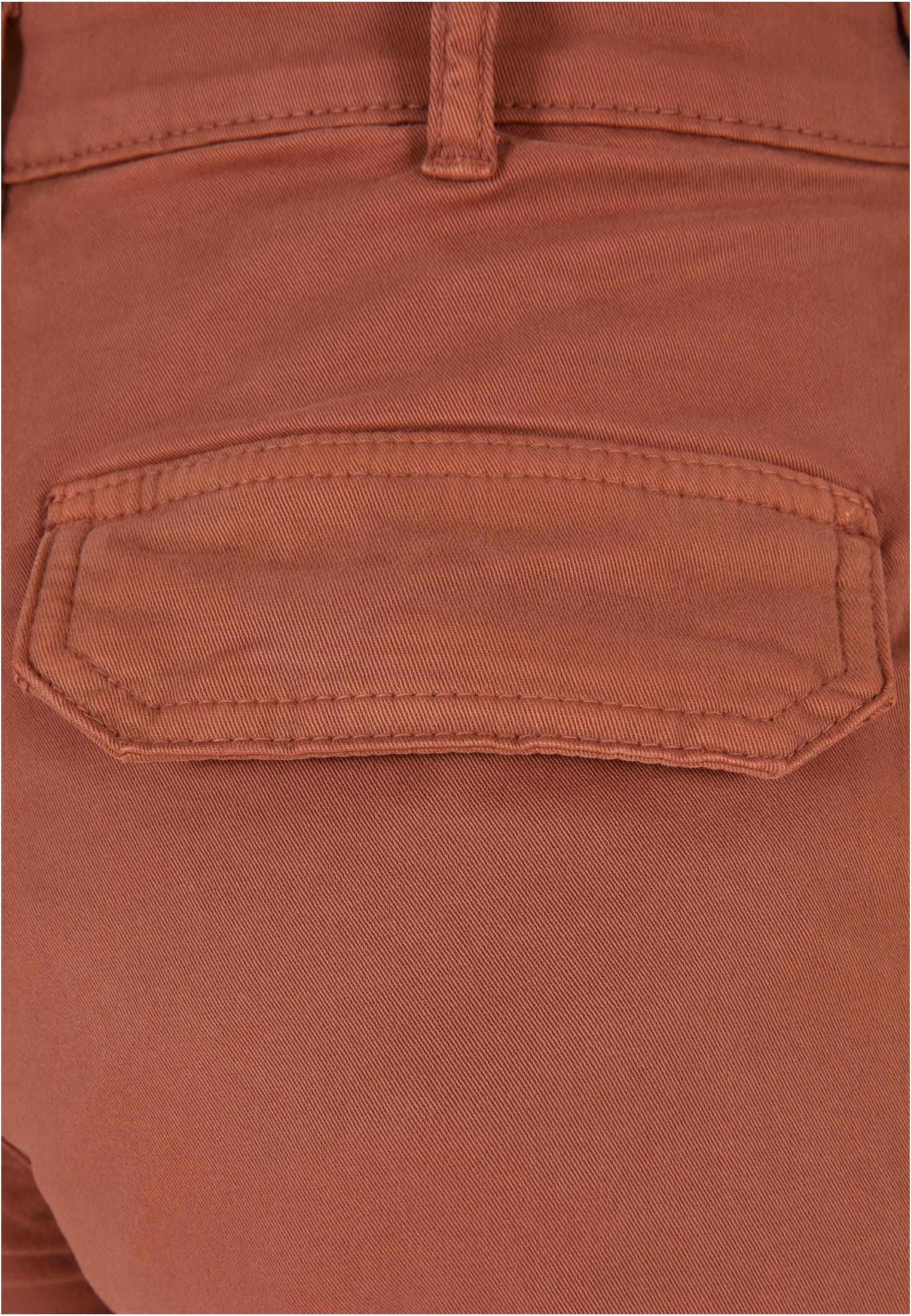 Ladies High Waist Cargo Shorts | terracotta