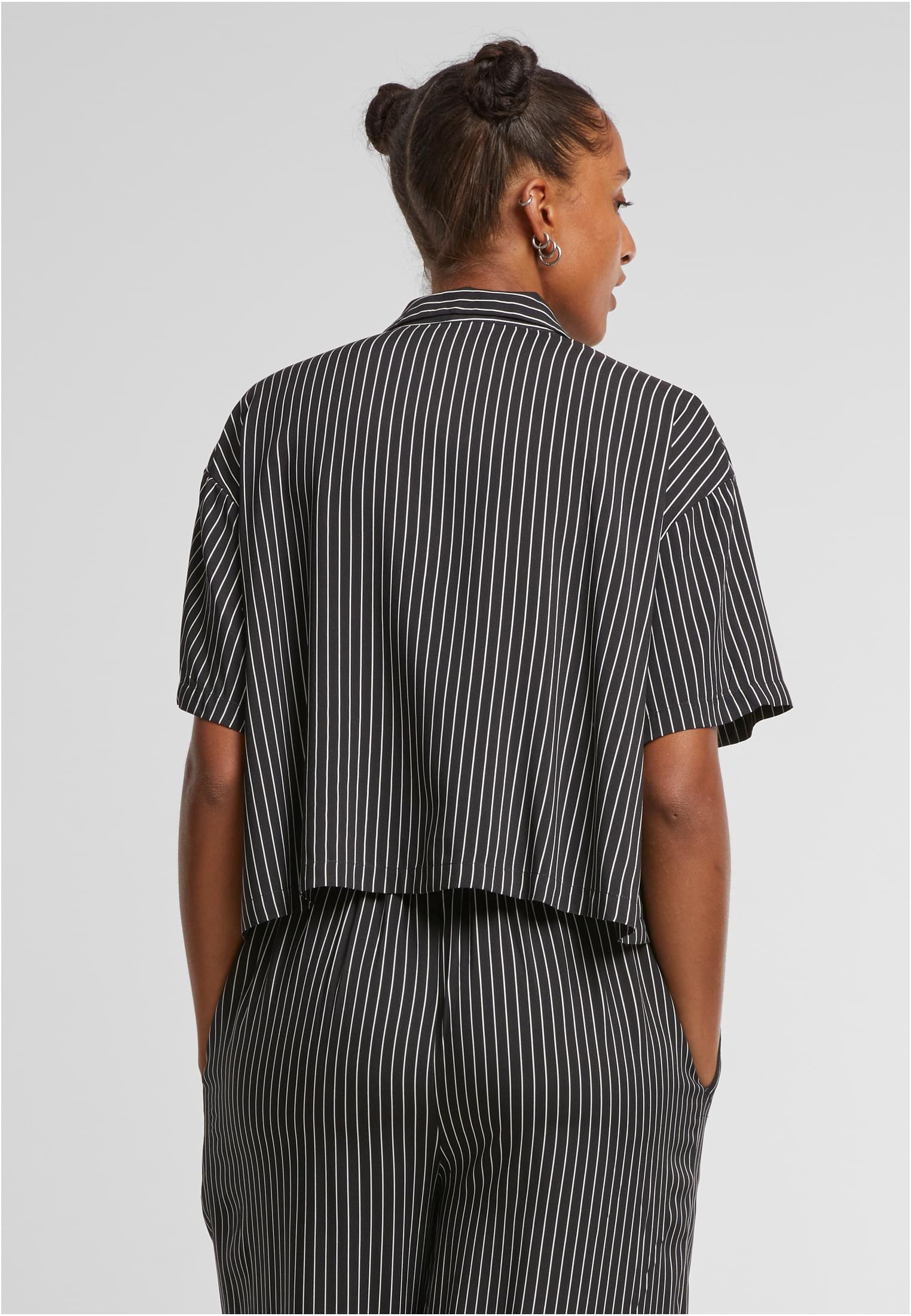 Ladies Viscose Resort Shirt | black/white