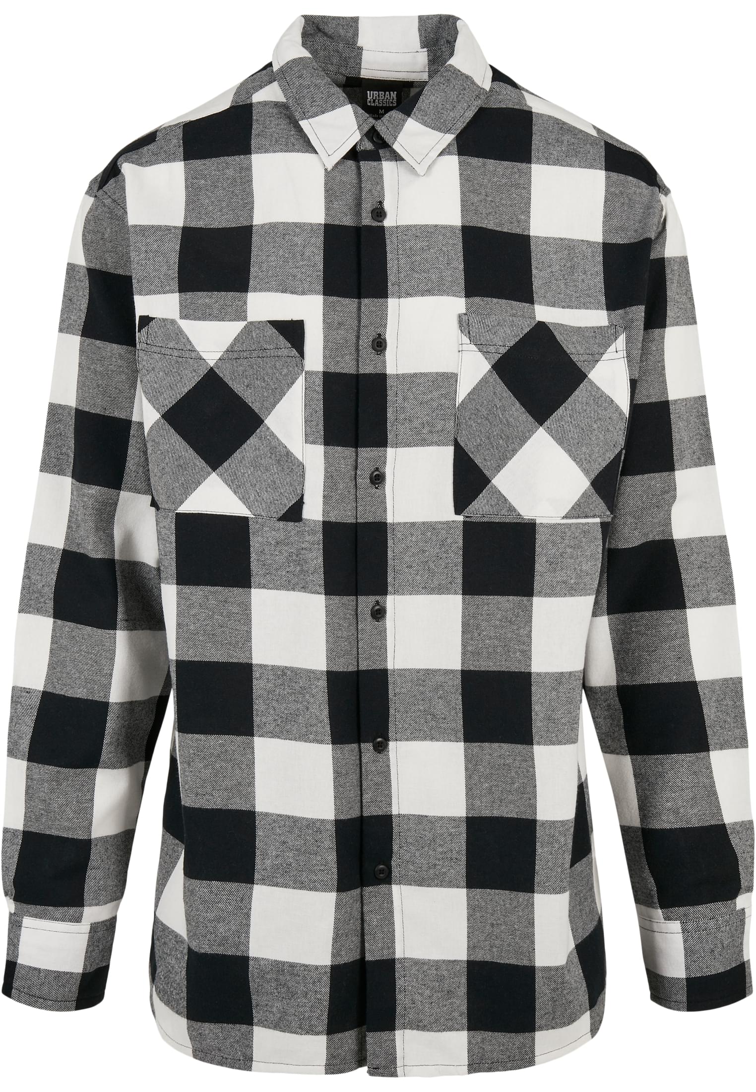 Long Oversized Checked Shirt | black/white