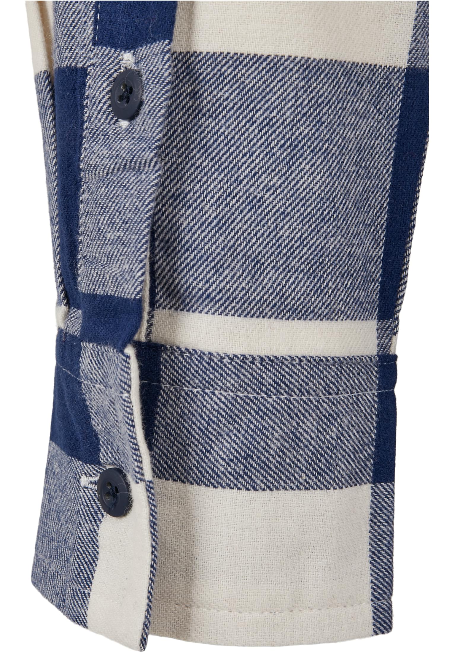 Long Oversized Checked Shirt | darkblue/cream