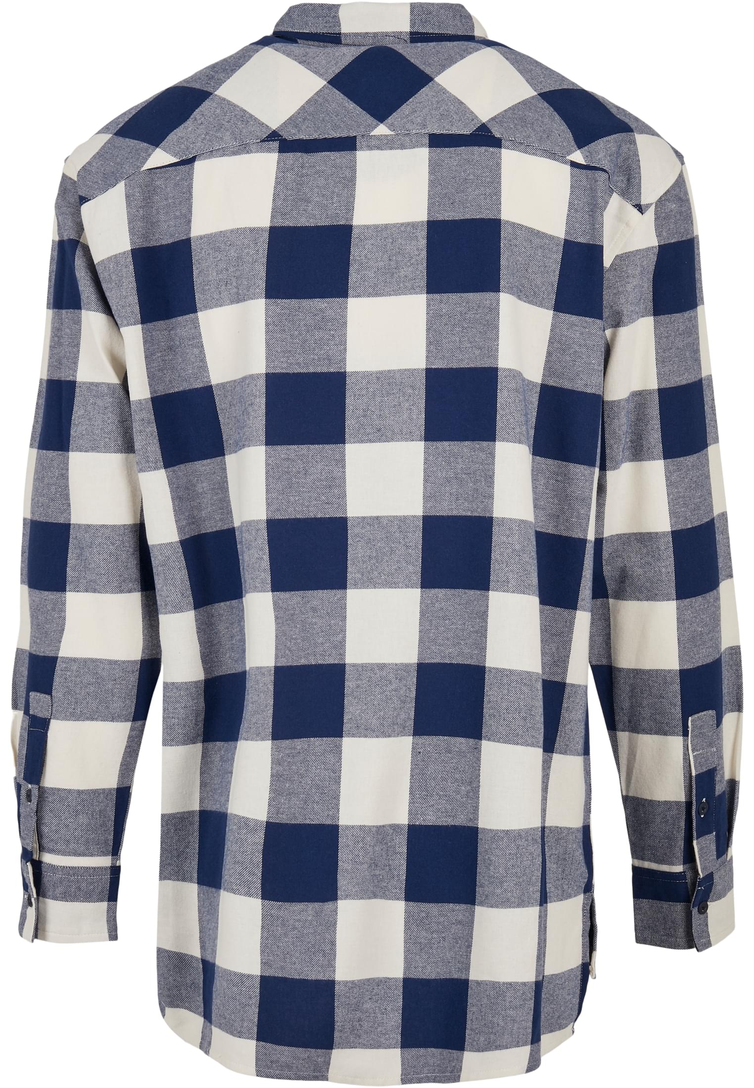 Long Oversized Checked Shirt | darkblue/cream