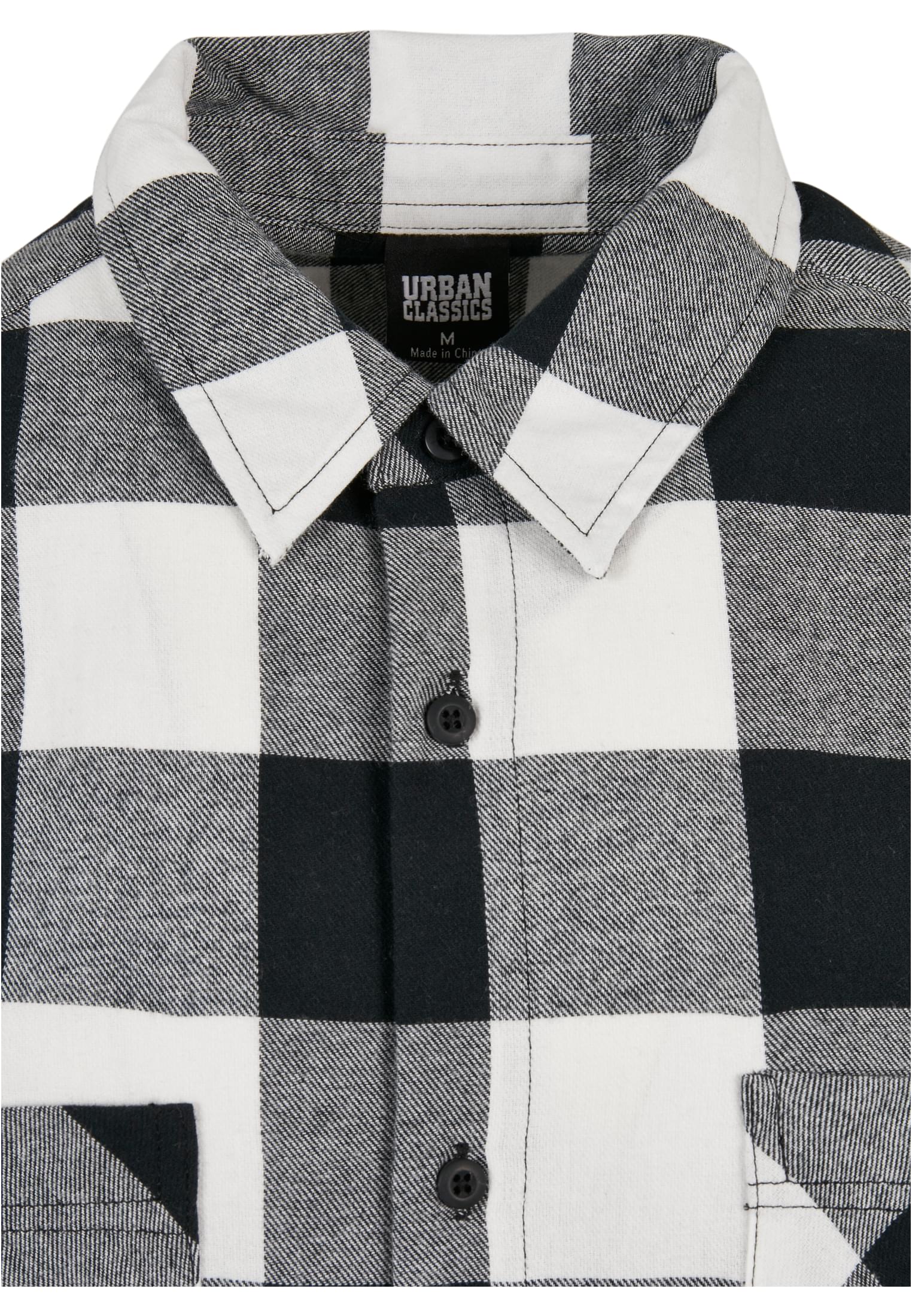 Long Oversized Checked Shirt | black/white