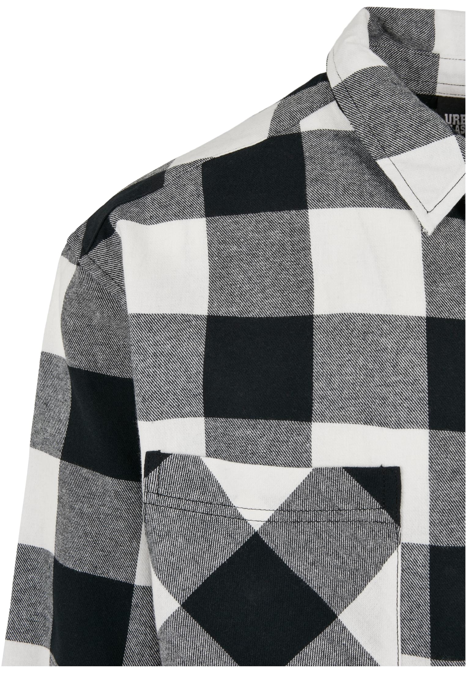Long Oversized Checked Shirt | black/white