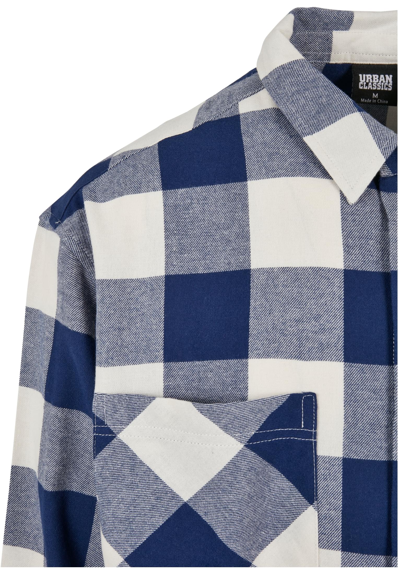 Long Oversized Checked Shirt | darkblue/cream
