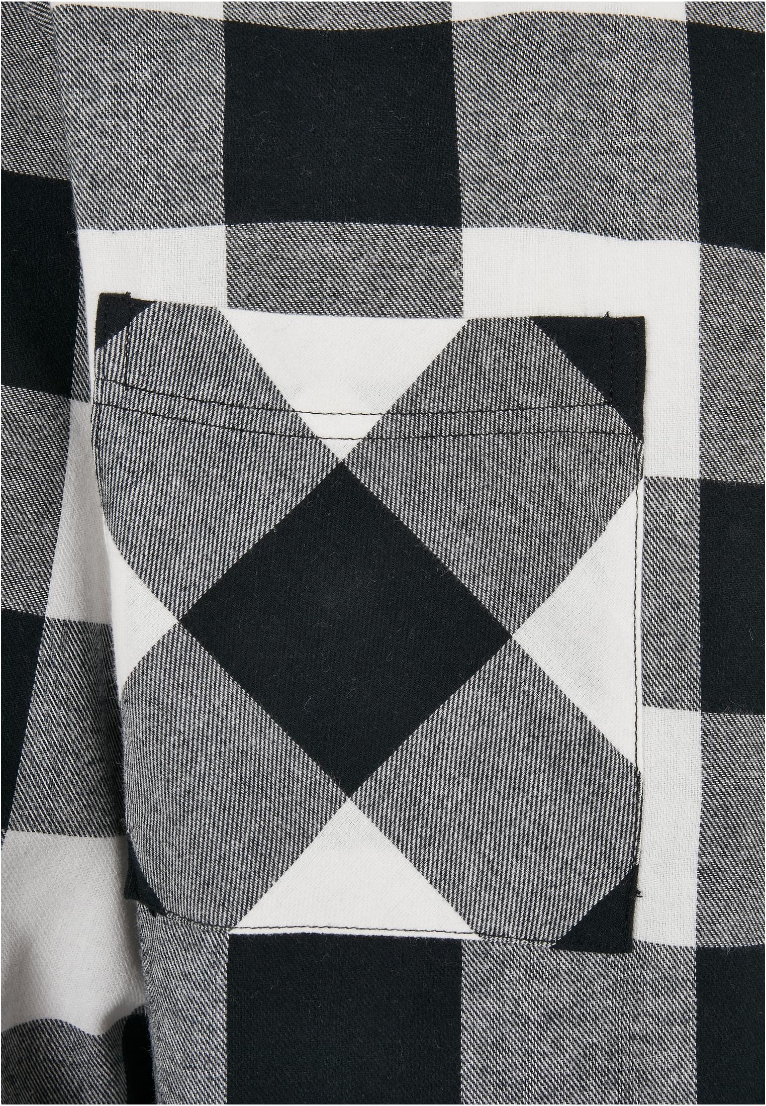 Long Oversized Checked Shirt | black/white
