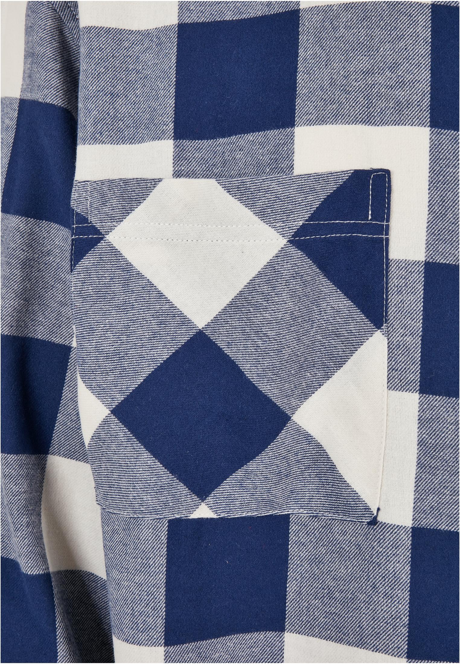 Long Oversized Checked Shirt | darkblue/cream