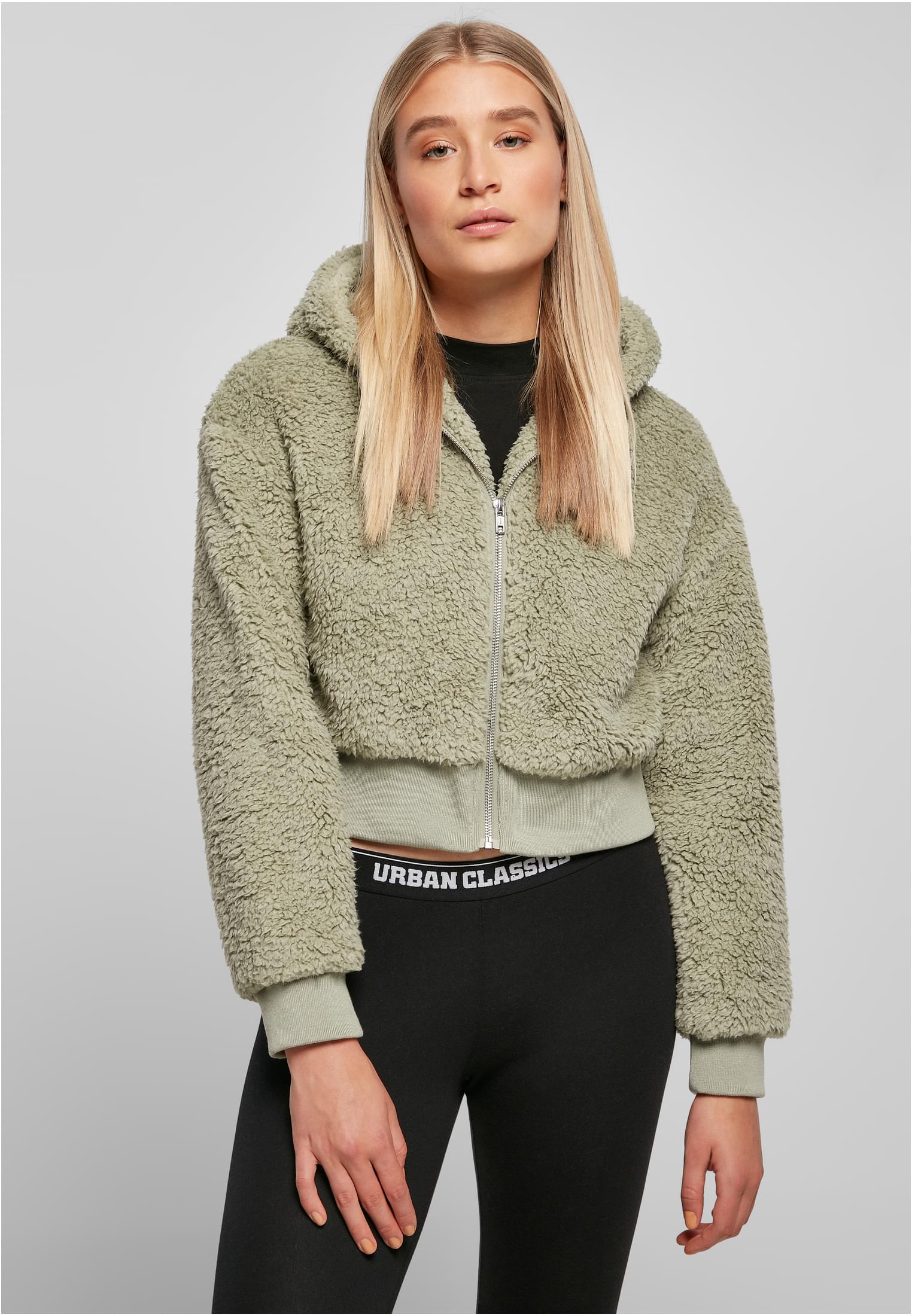Ladies Short Oversized Sherpa Jacket | softsalvia