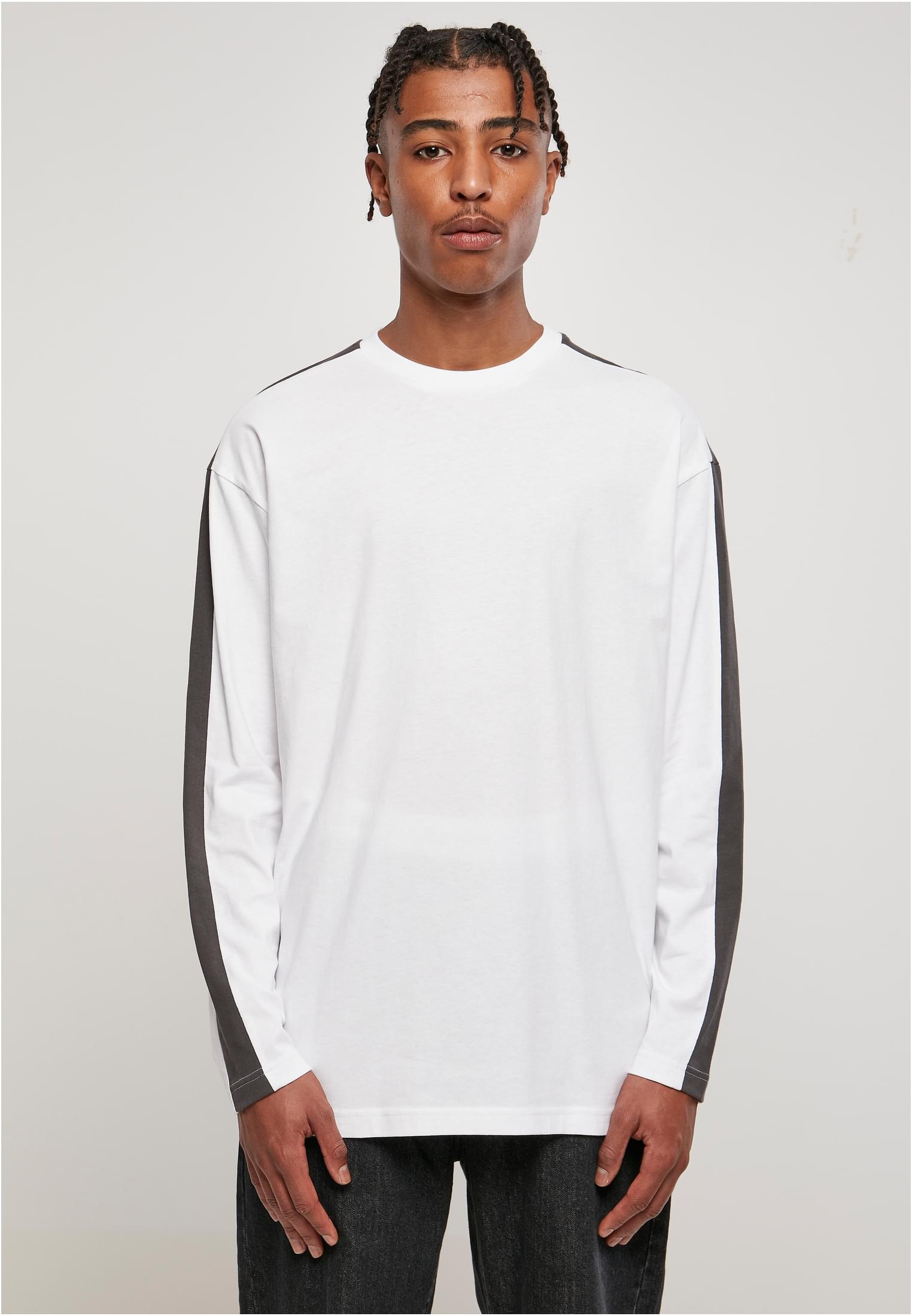 Oversized Shoulder Stripe Longsleeve | white/magnet