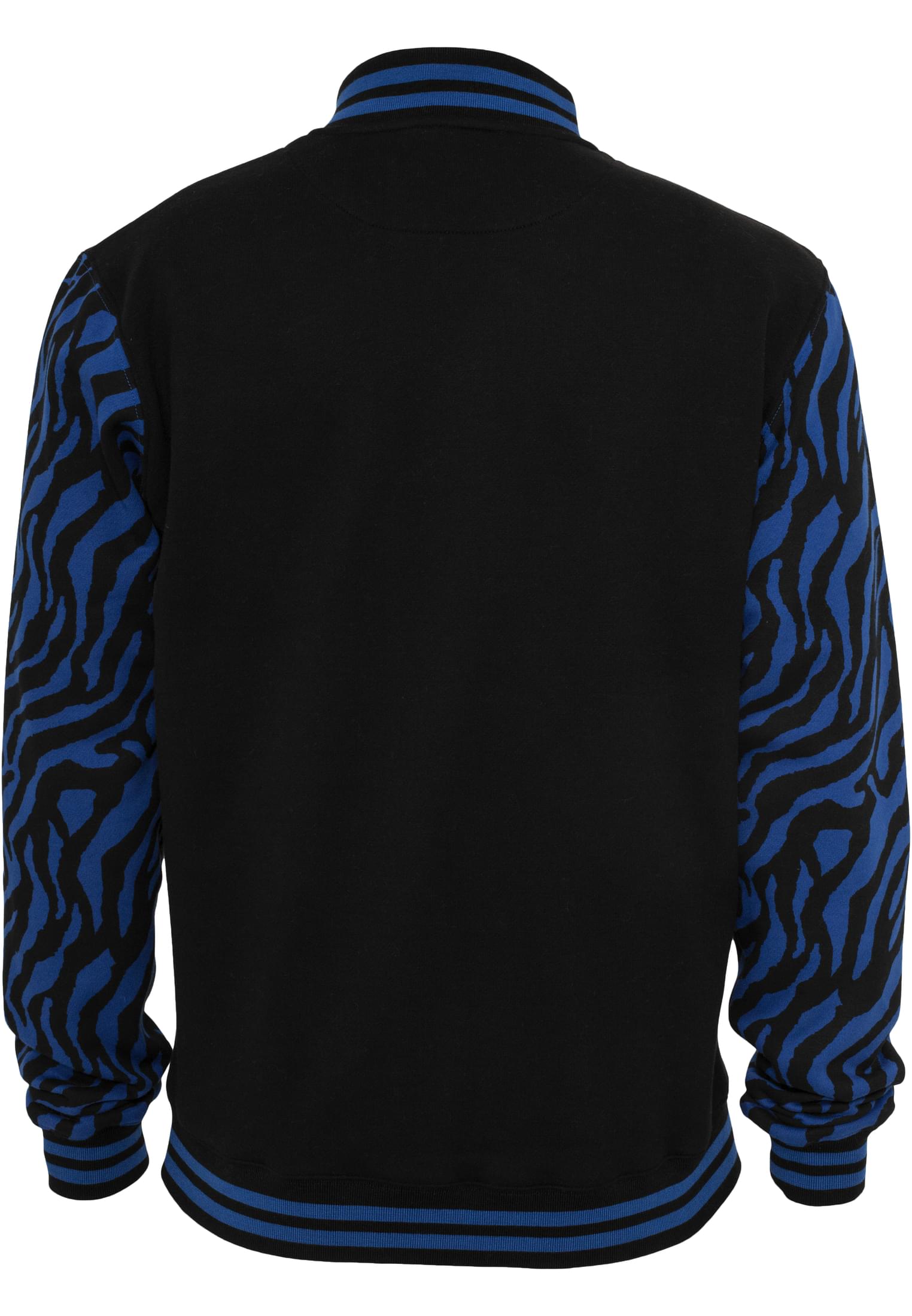 2-tone Zebra College Jacket | roy/blk