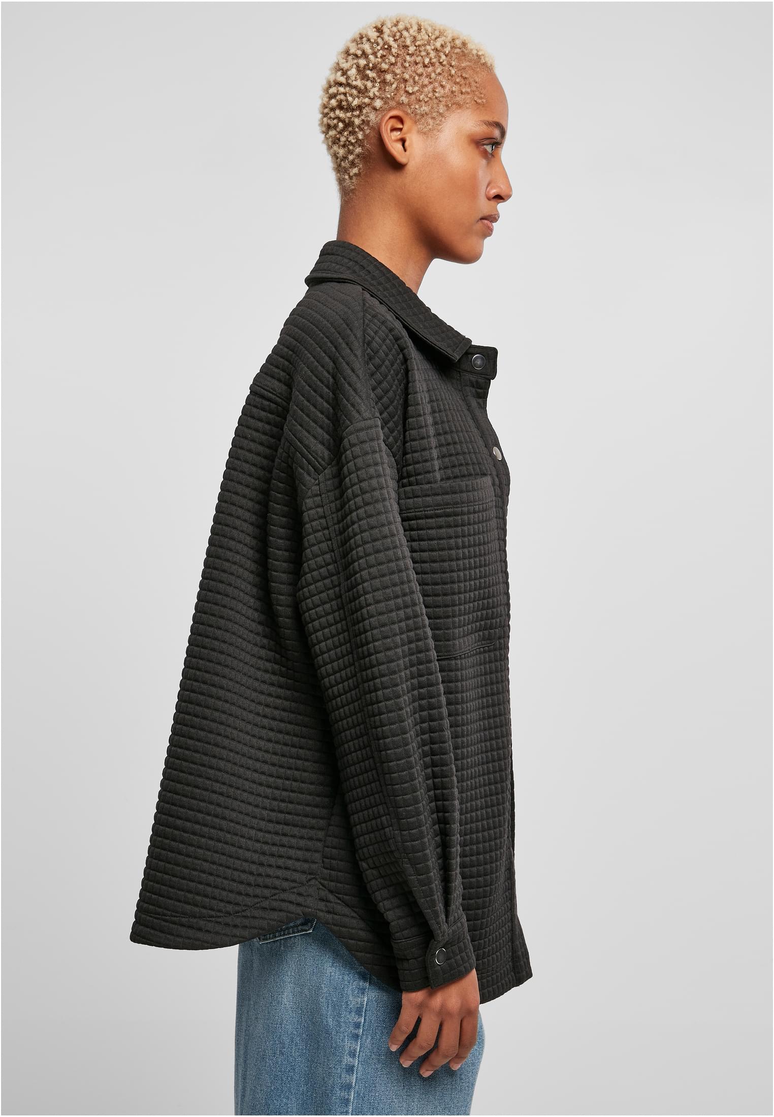 Ladies Quilted Sweat Overshirt | black