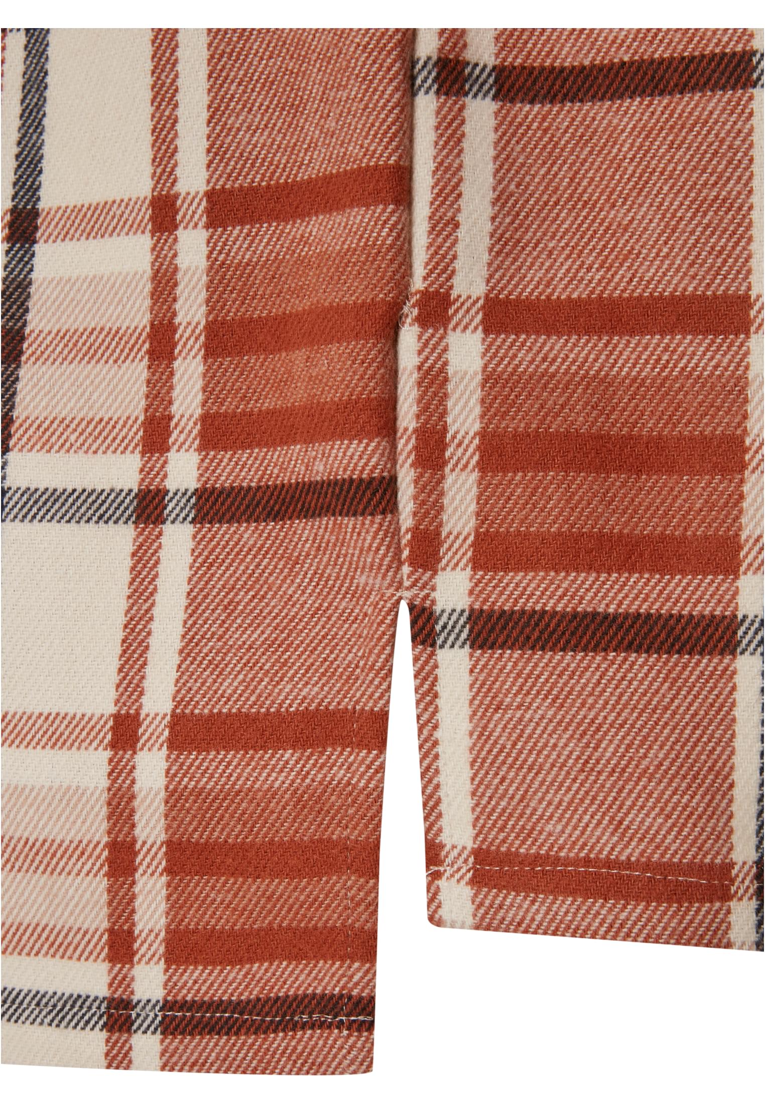 Long Oversized Checked Leaves Shirt | softseagrass/red