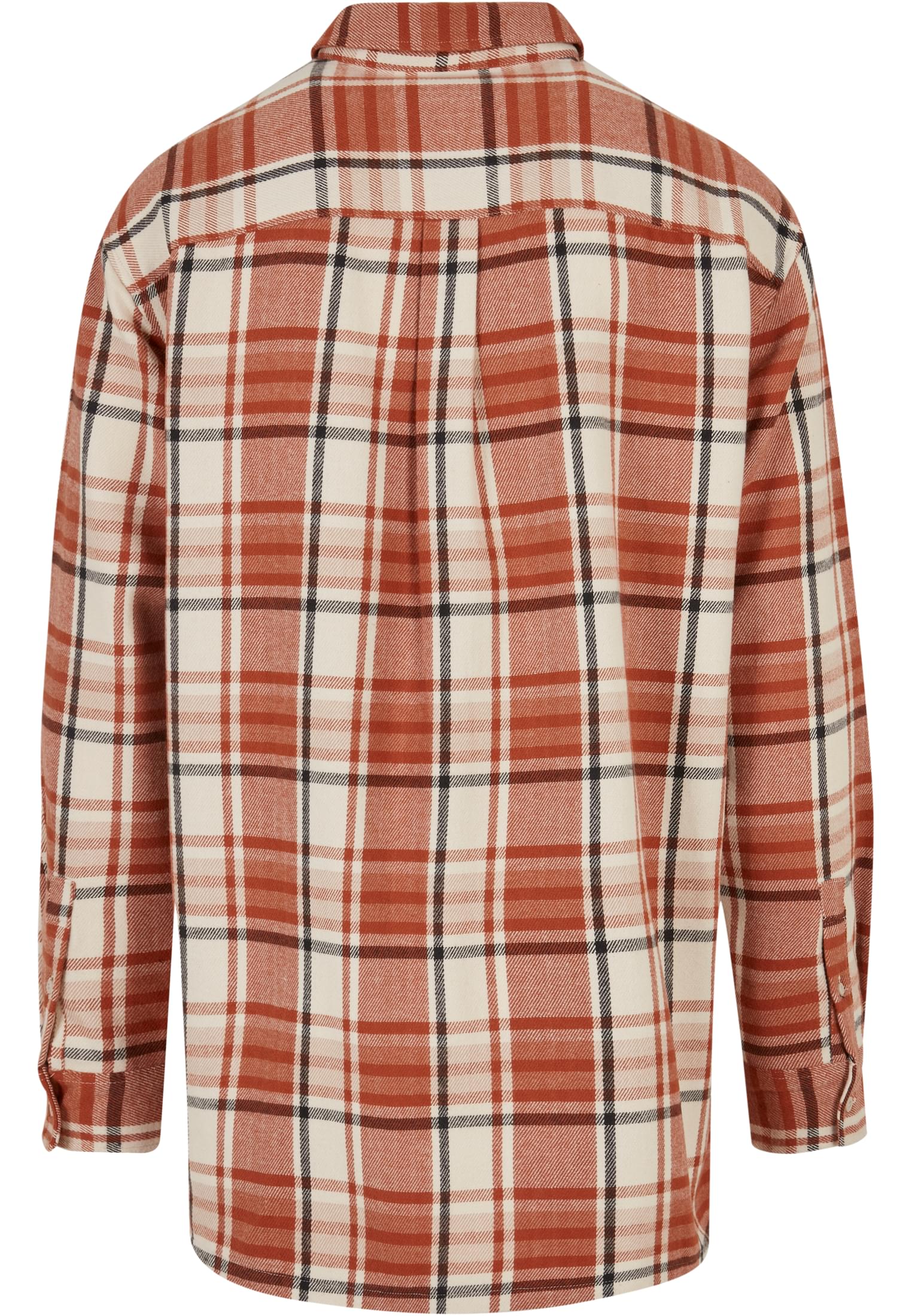 Long Oversized Checked Leaves Shirt | softseagrass/red
