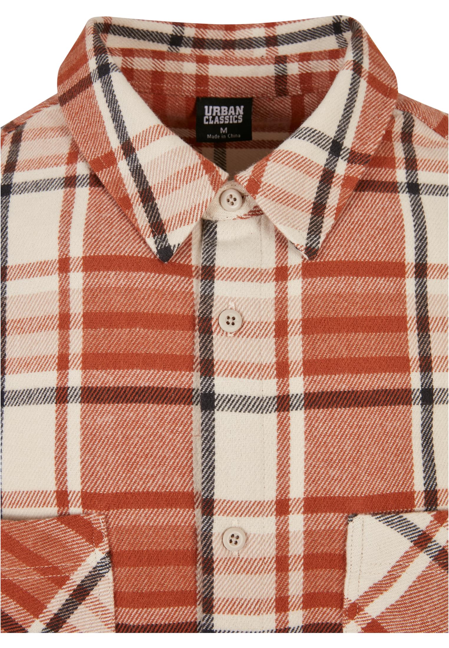 Long Oversized Checked Leaves Shirt | softseagrass/red