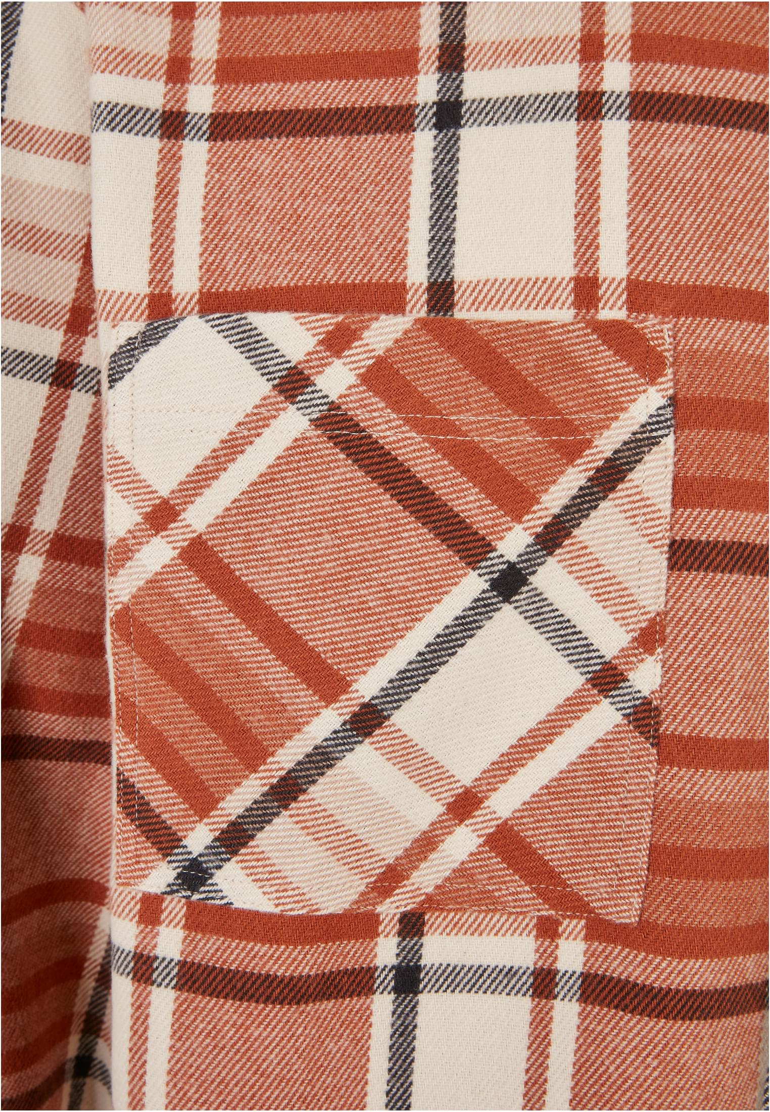 Long Oversized Checked Leaves Shirt | softseagrass/red