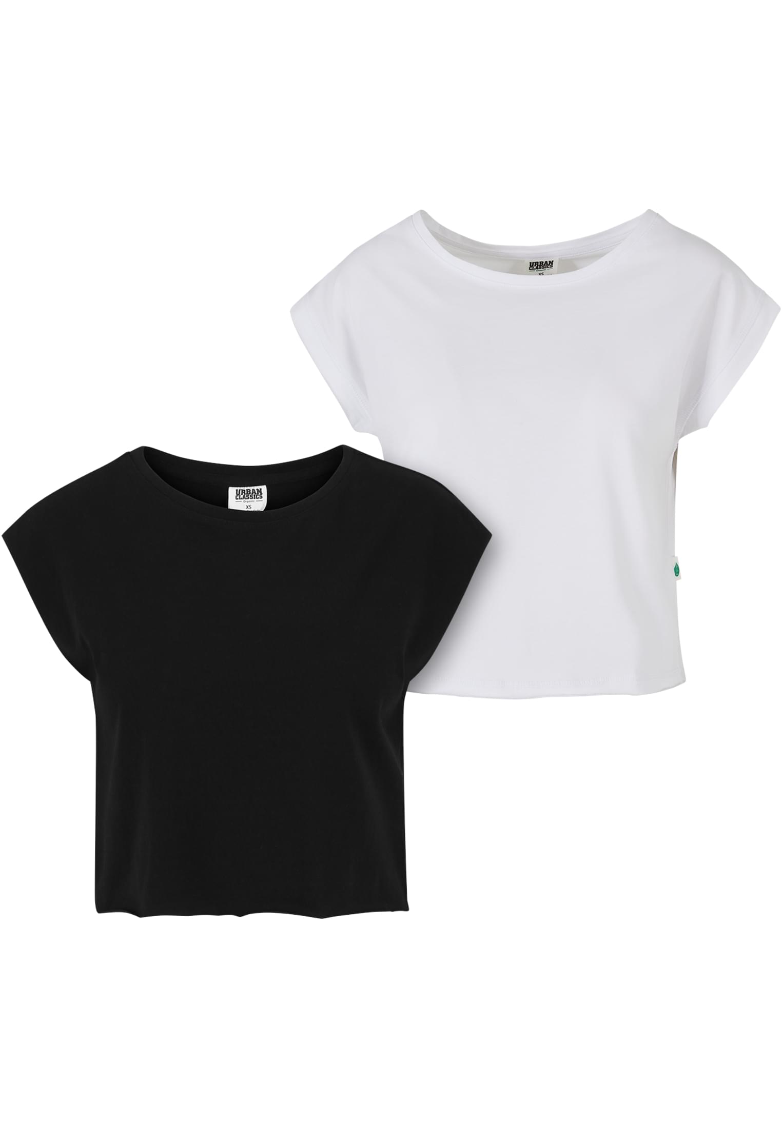 Ladies Organic Open Edge Tee 2-Pack | black+white