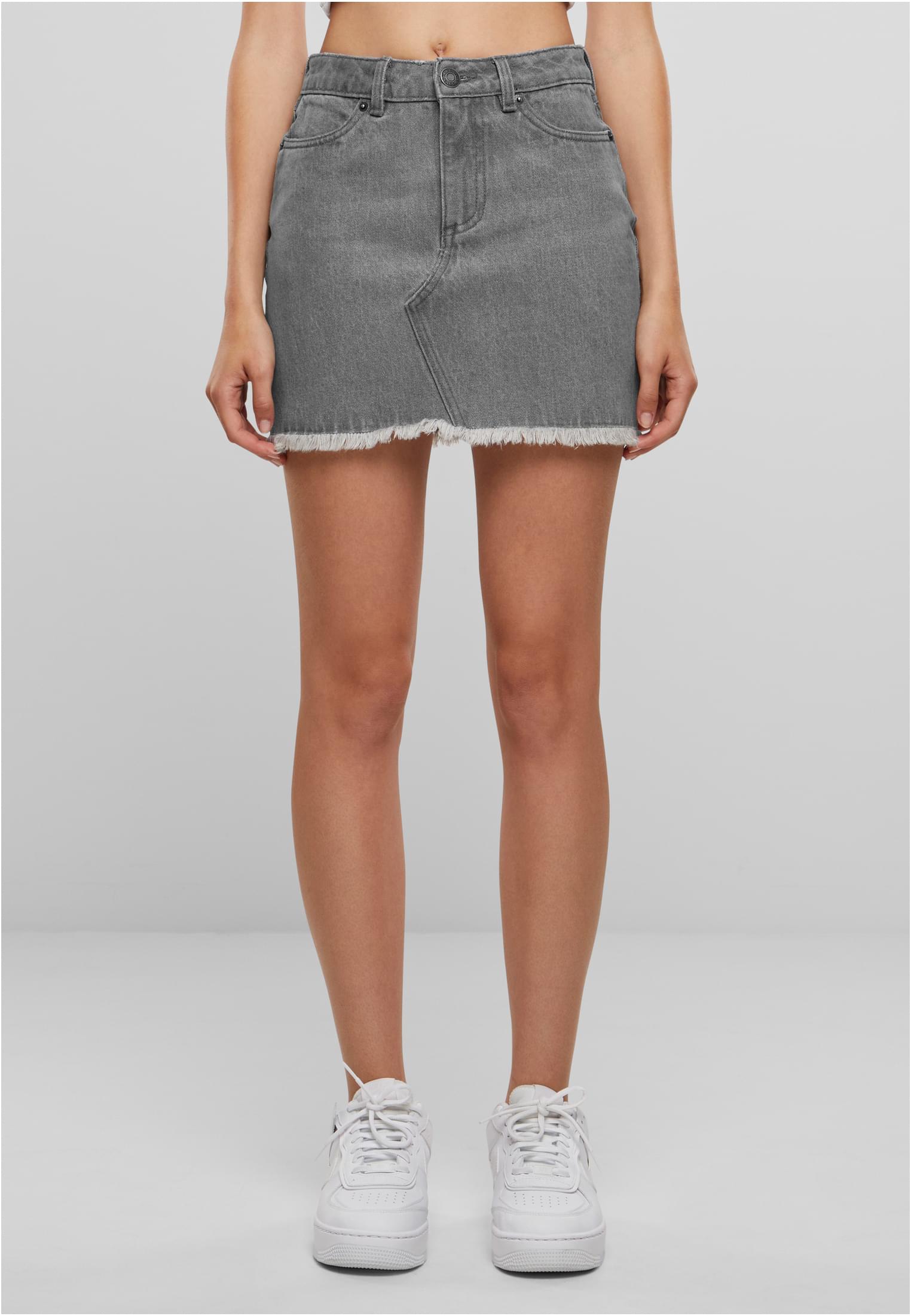 Ladies Heavy Mini Denim Skirt | new grey washed