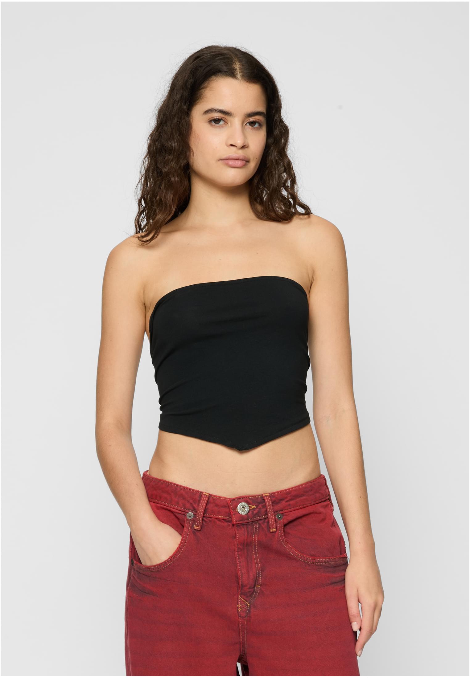 Ladies Knotted Bandeau Top 2-Pack | white+black