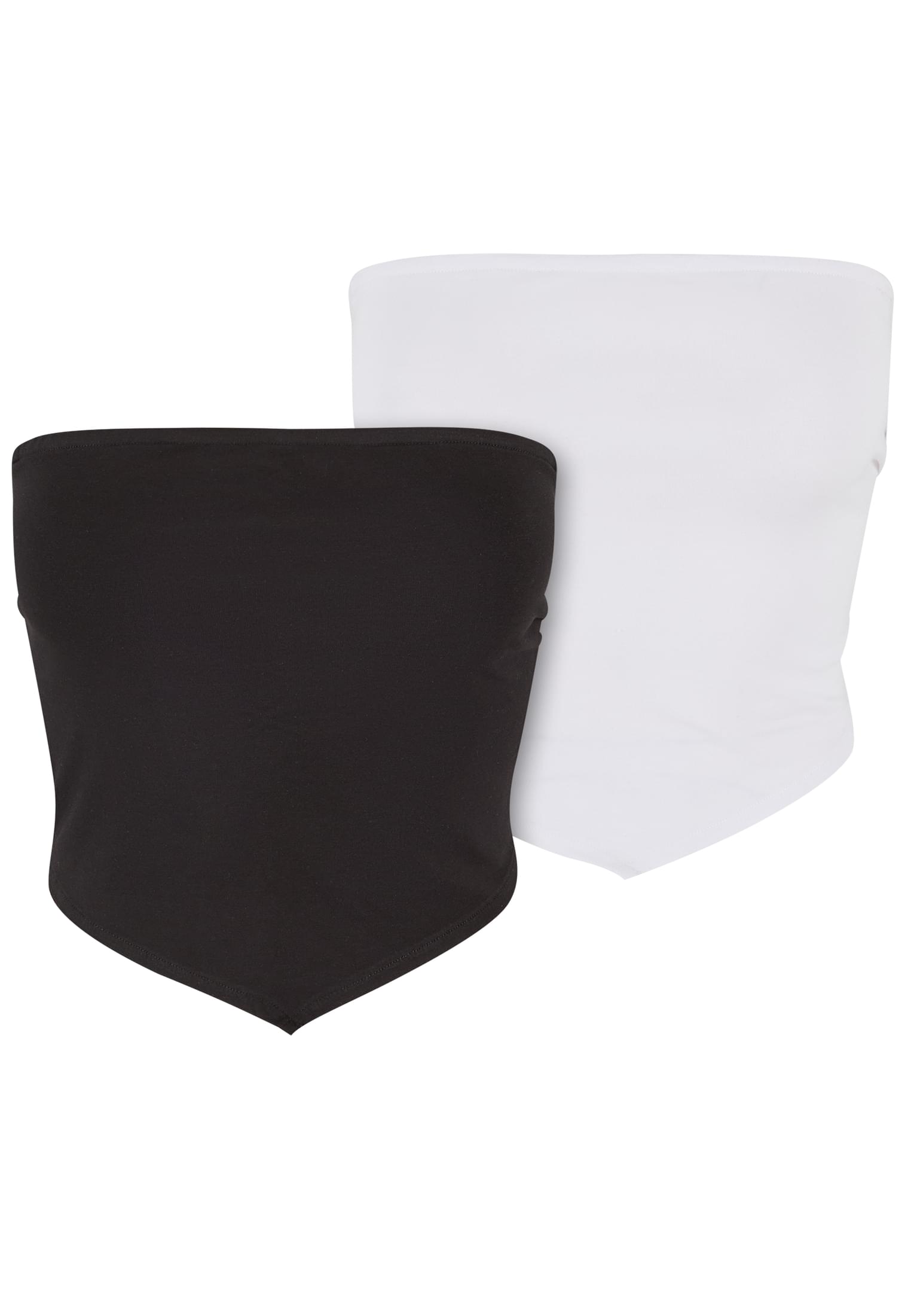 Ladies Knotted Bandeau Top 2-Pack | white+black