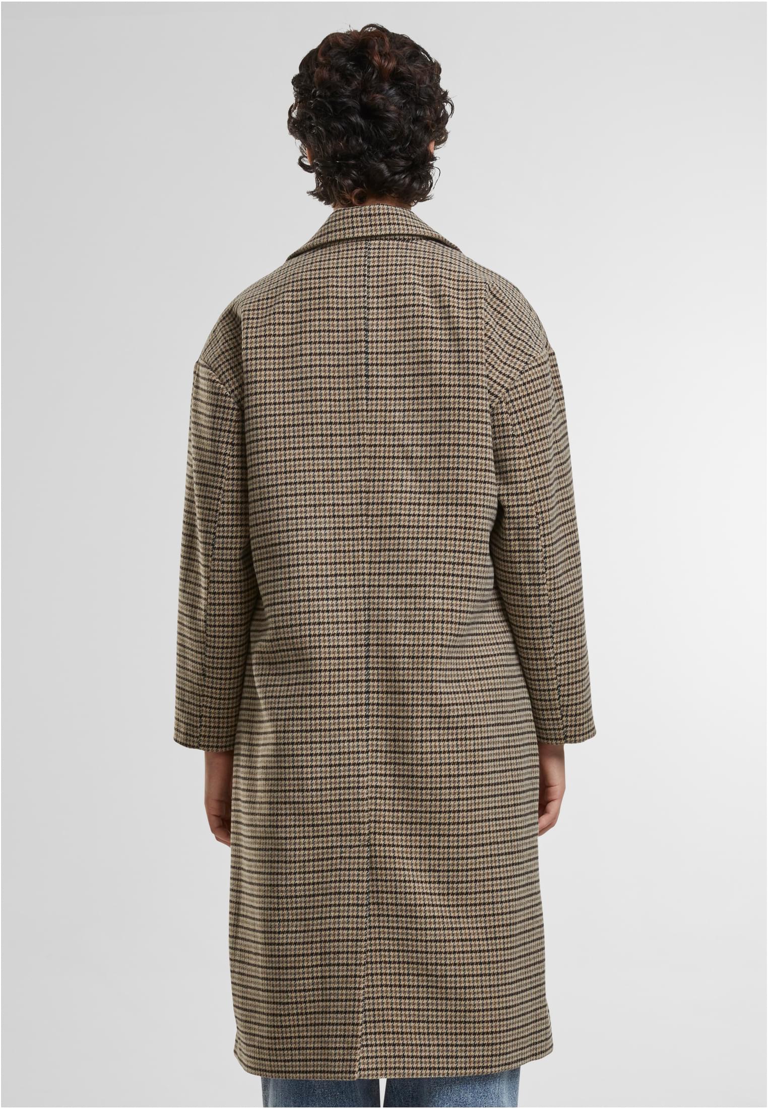 Ladies Oversized Plaid Coat | unionbeige/black