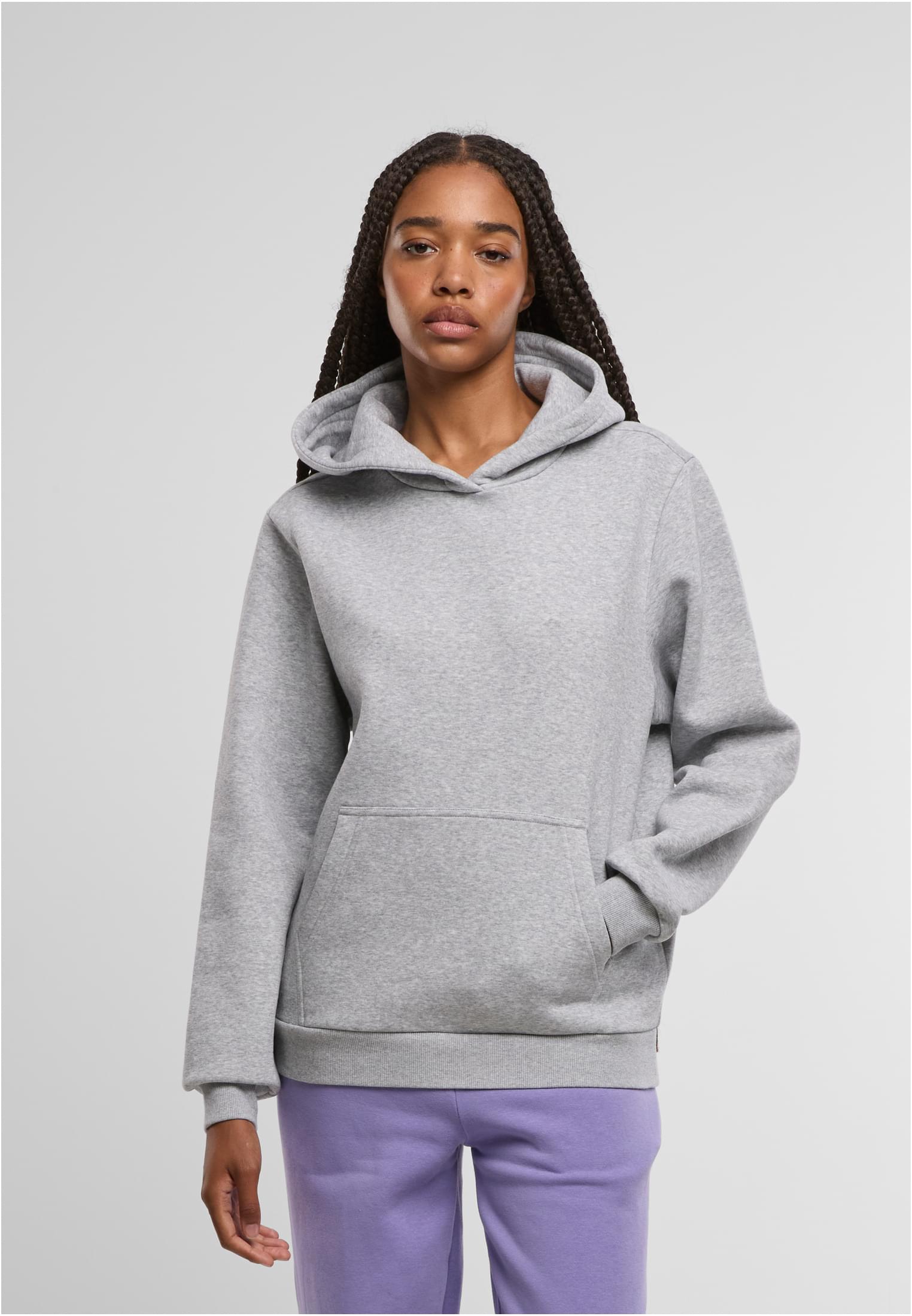Ladies Fluffy Hoody | heathergrey