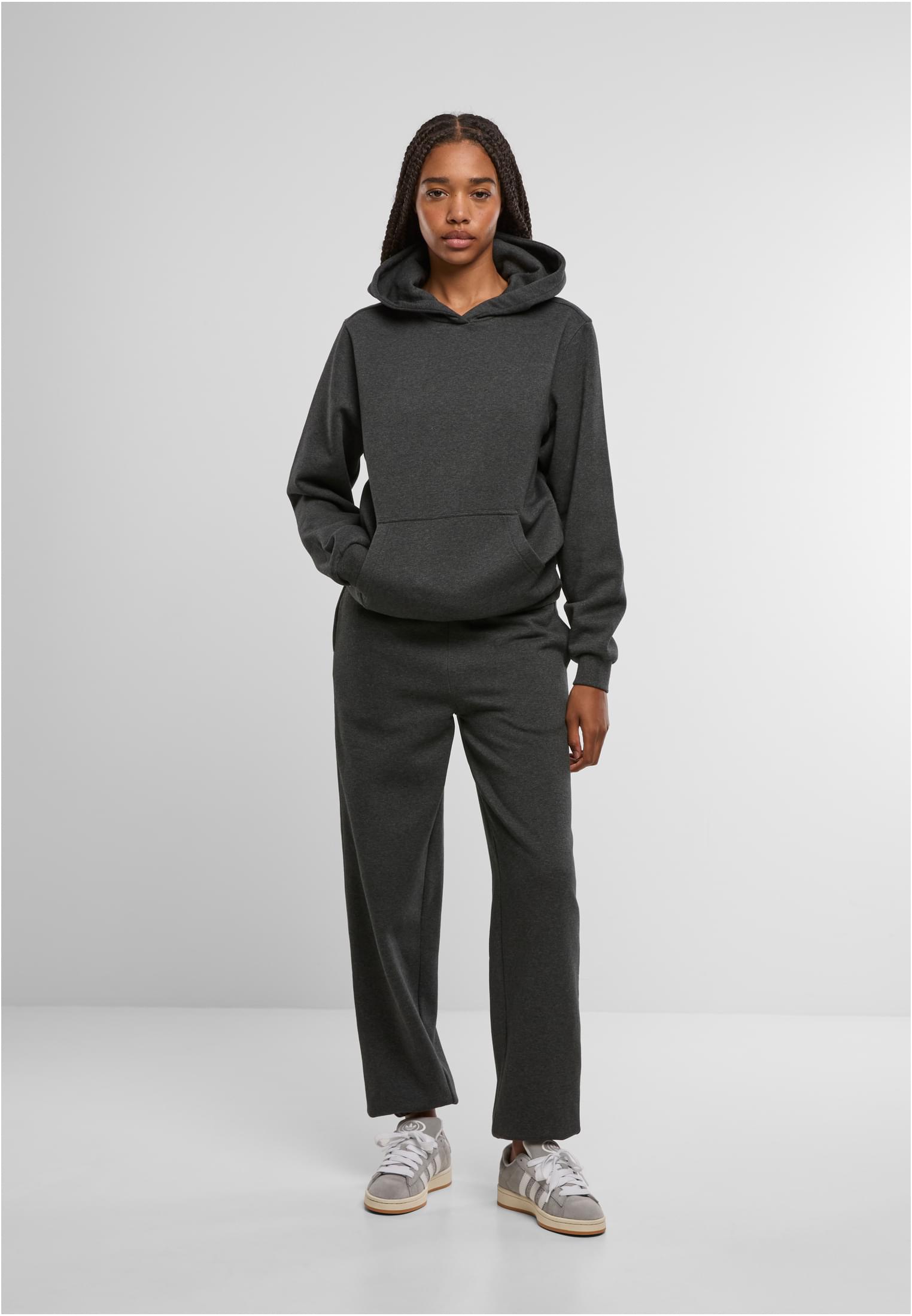 Ladies Fluffy Hoody | charcoal