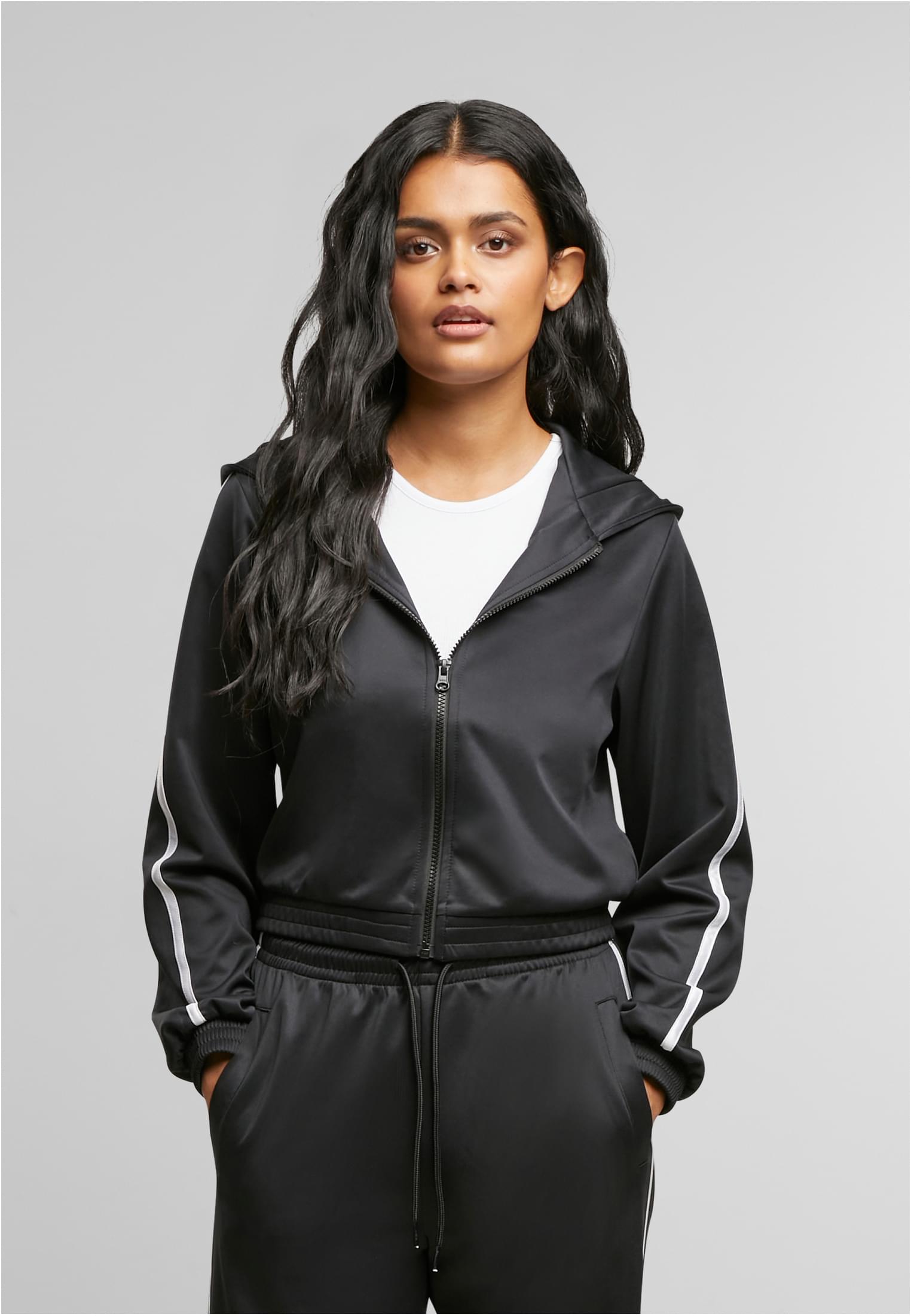 Ladies Cropped Track Jacket | black
