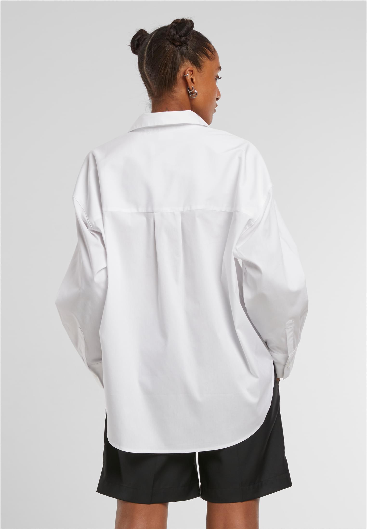 Ladies Oversized Cotton Blouse | white