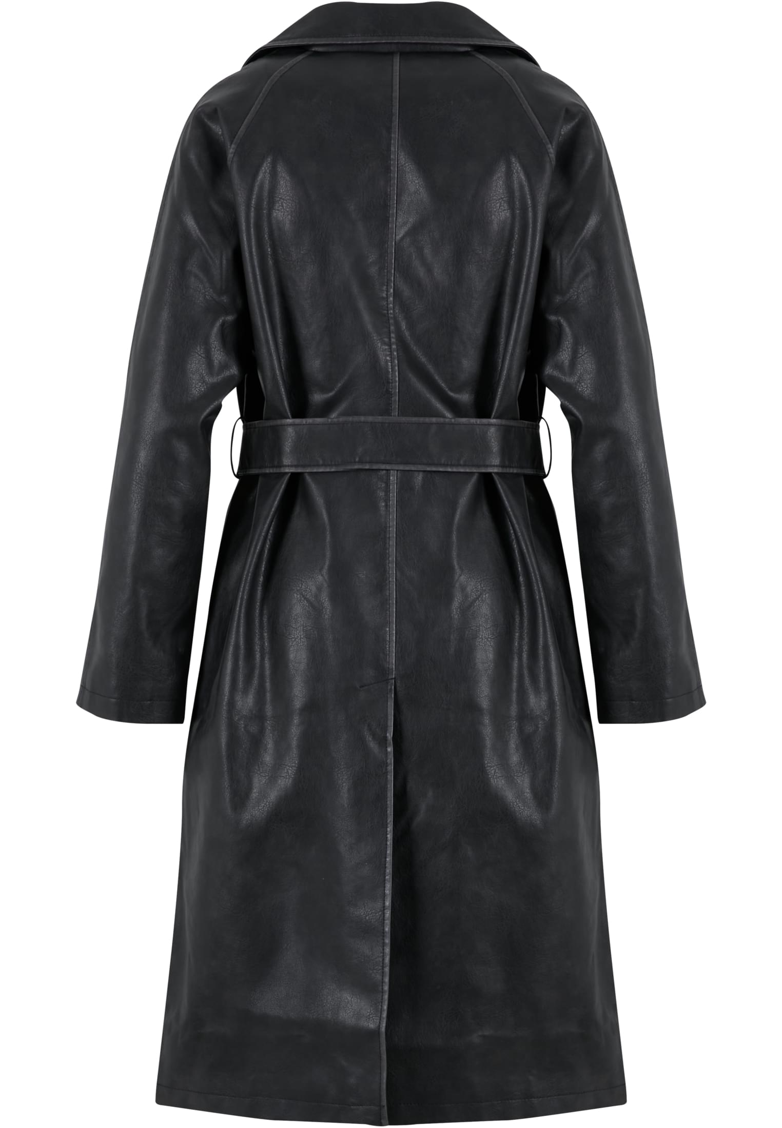 Ladies Vintage Leather Trenchcoat | black