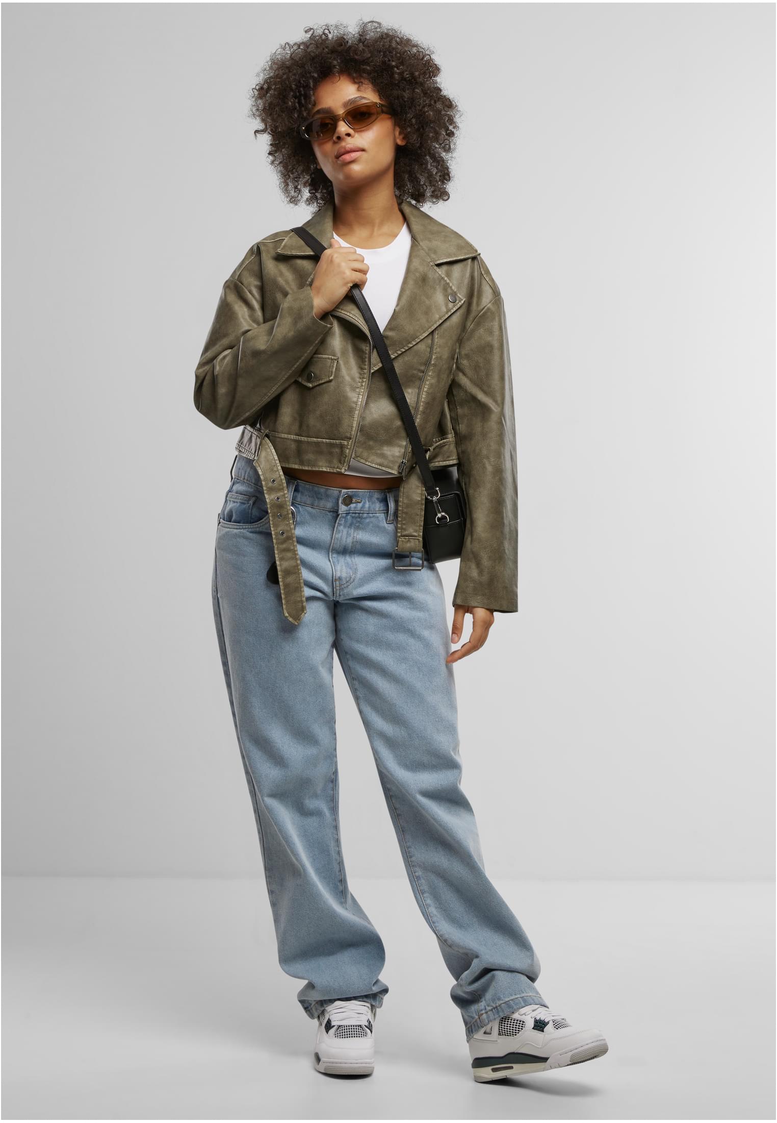 Ladies Vintage Leather Jacket | olive