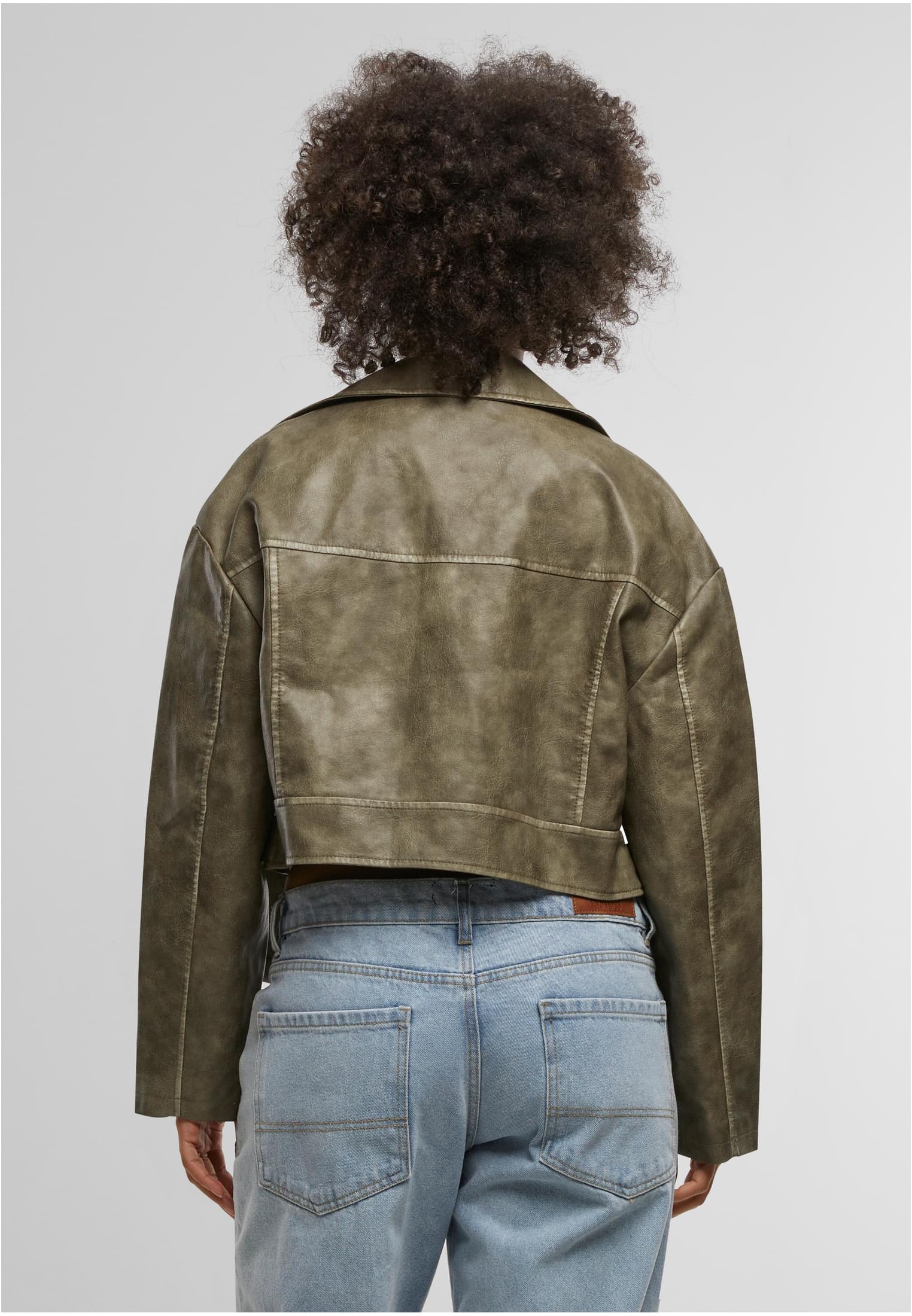 Ladies Vintage Leather Jacket | olive