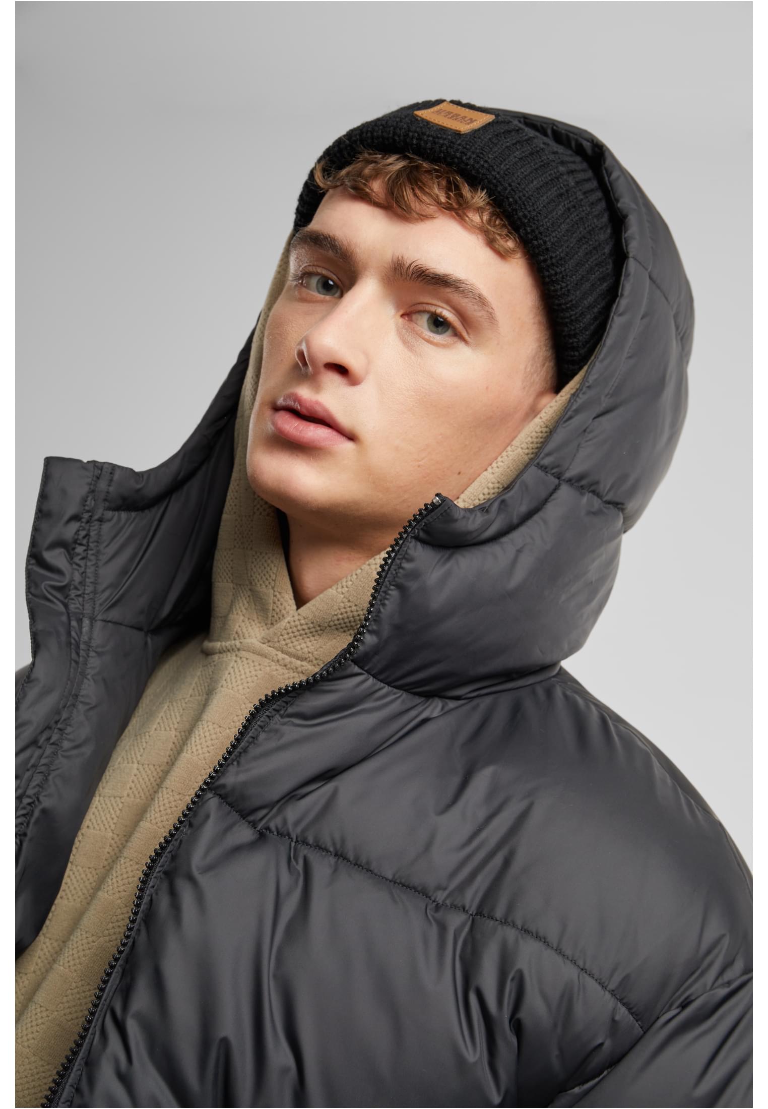 Basic Puffer Jacket With Hood | black