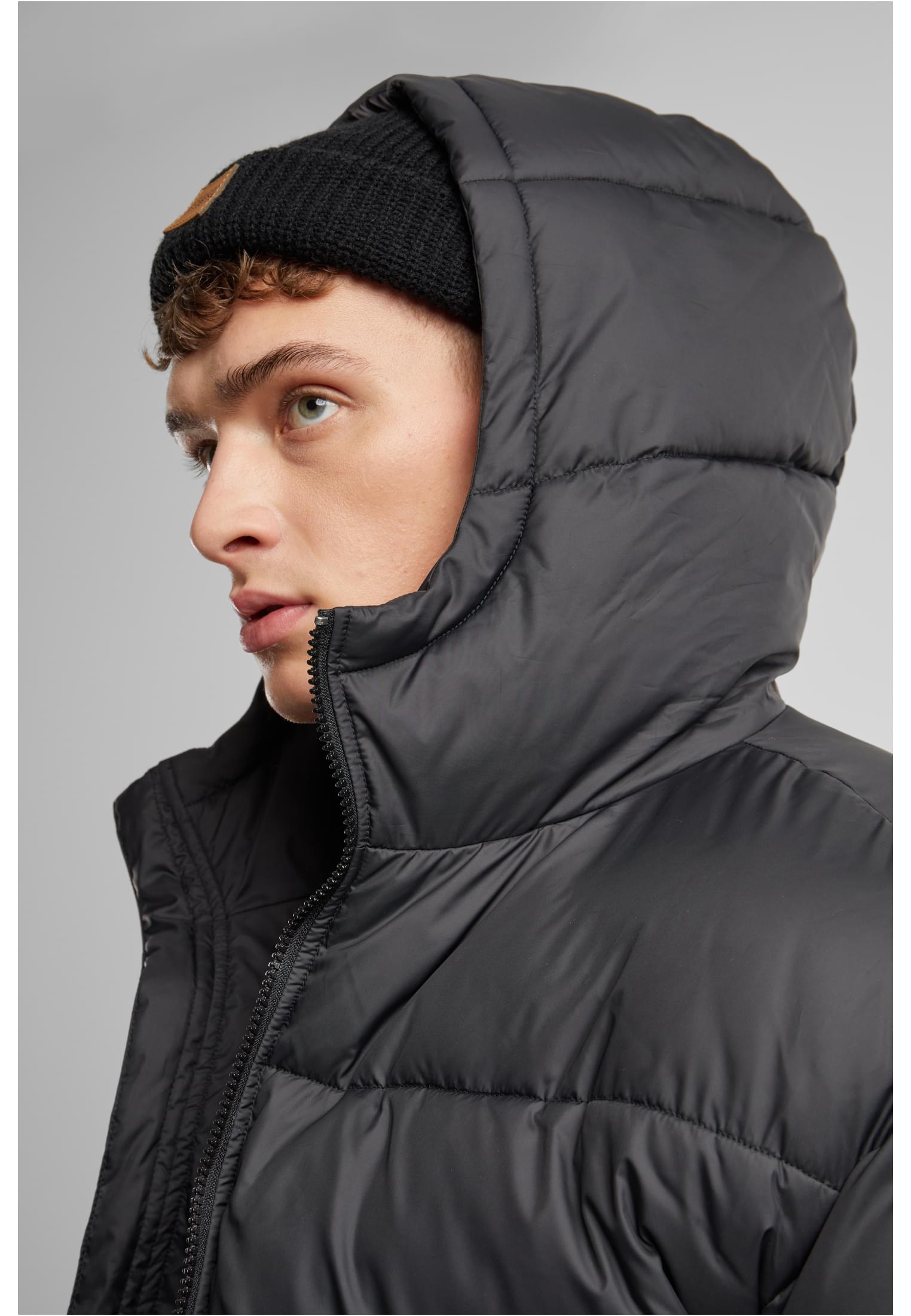 Basic Puffer Jacket With Hood | black
