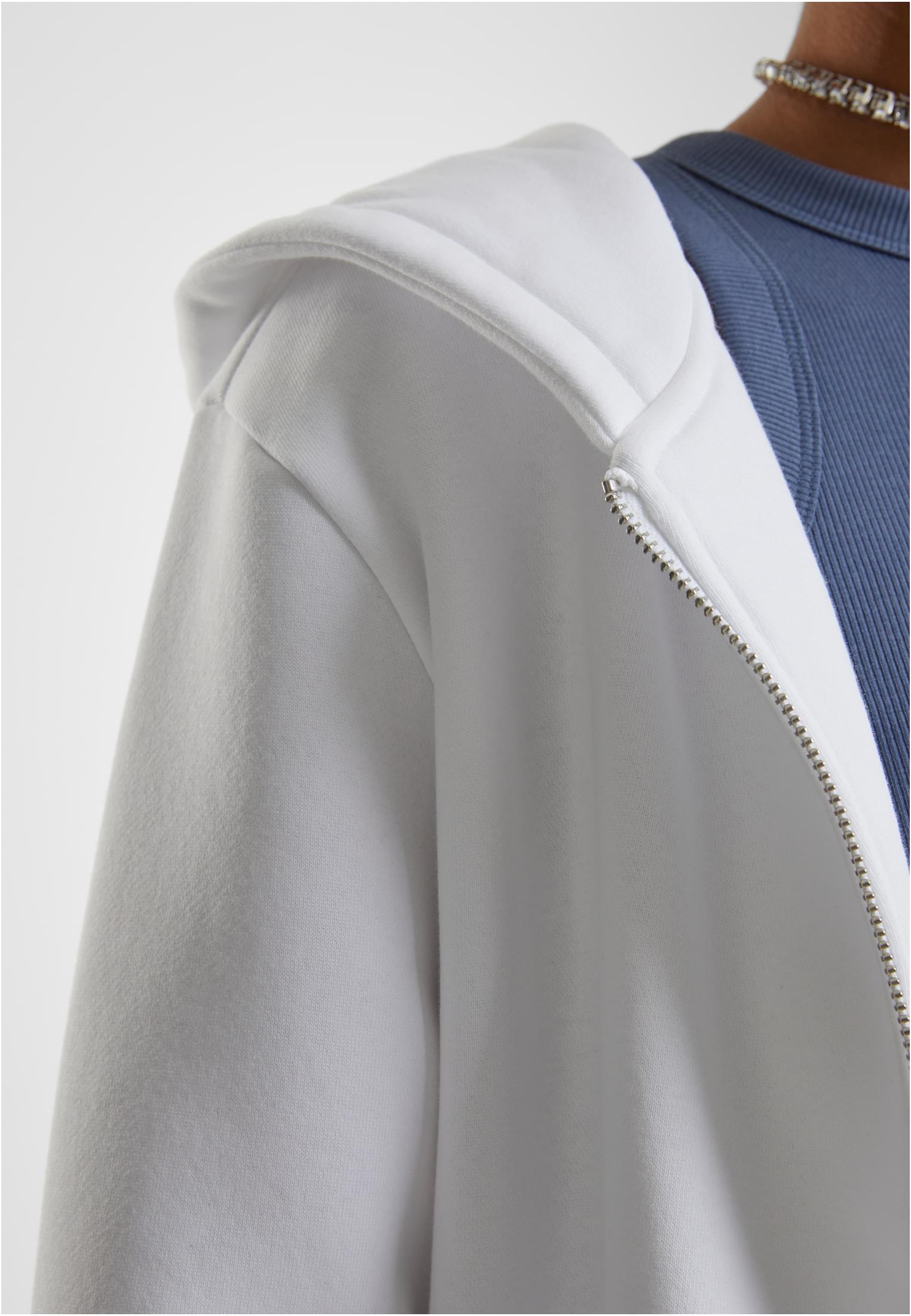 Ladies Fluffy Zip Hoody | white