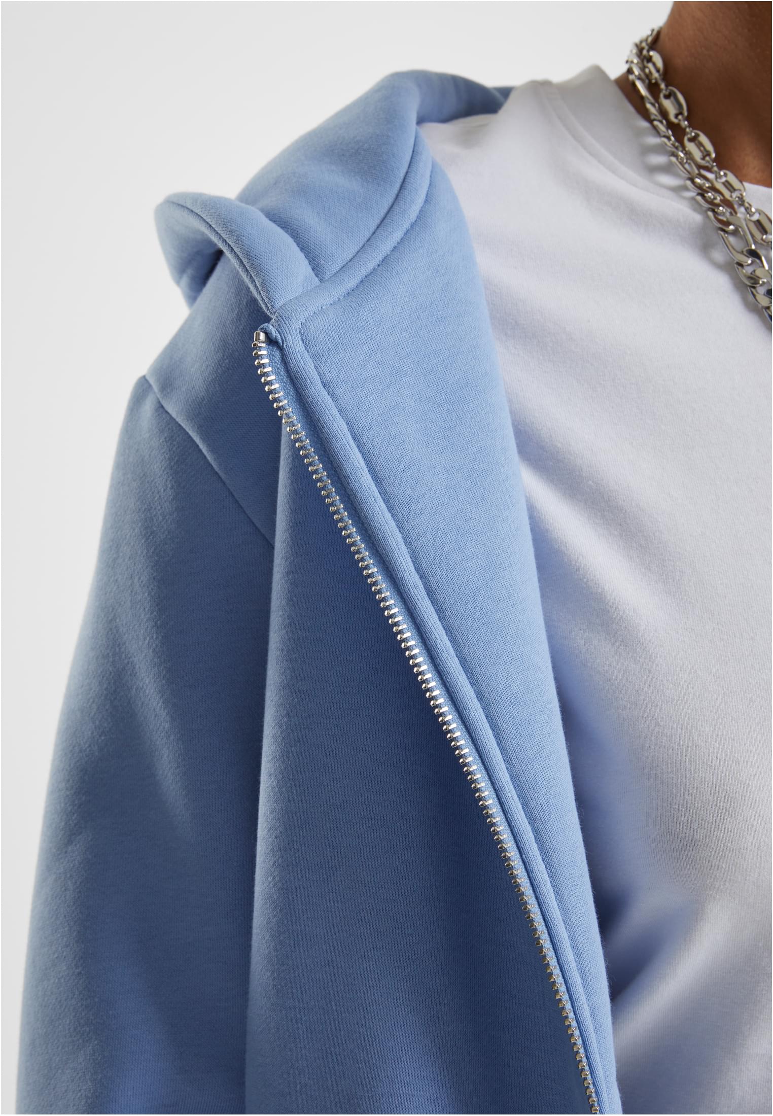 Ladies Fluffy Zip Hoody | powderblue