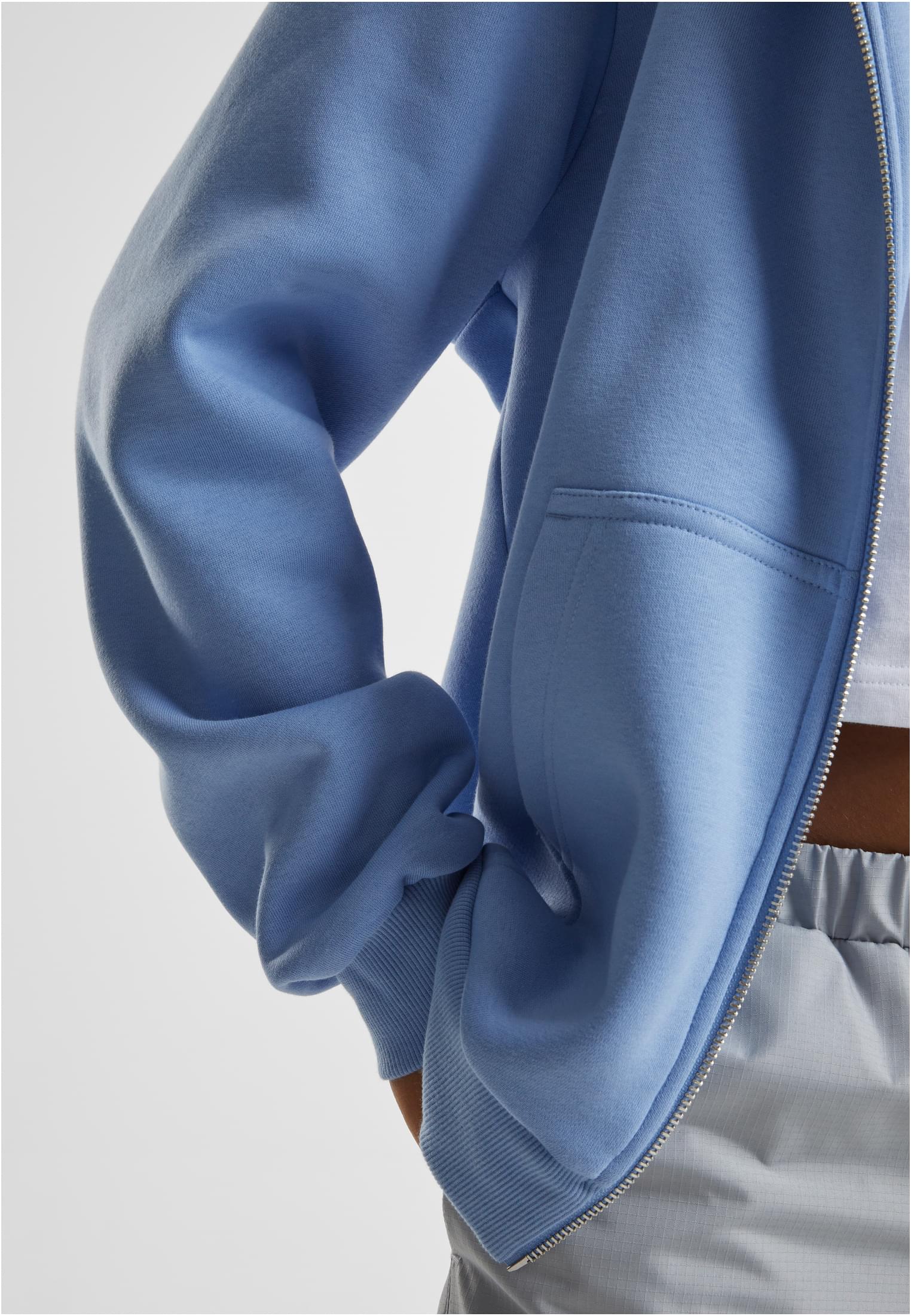 Ladies Fluffy Zip Hoody | powderblue