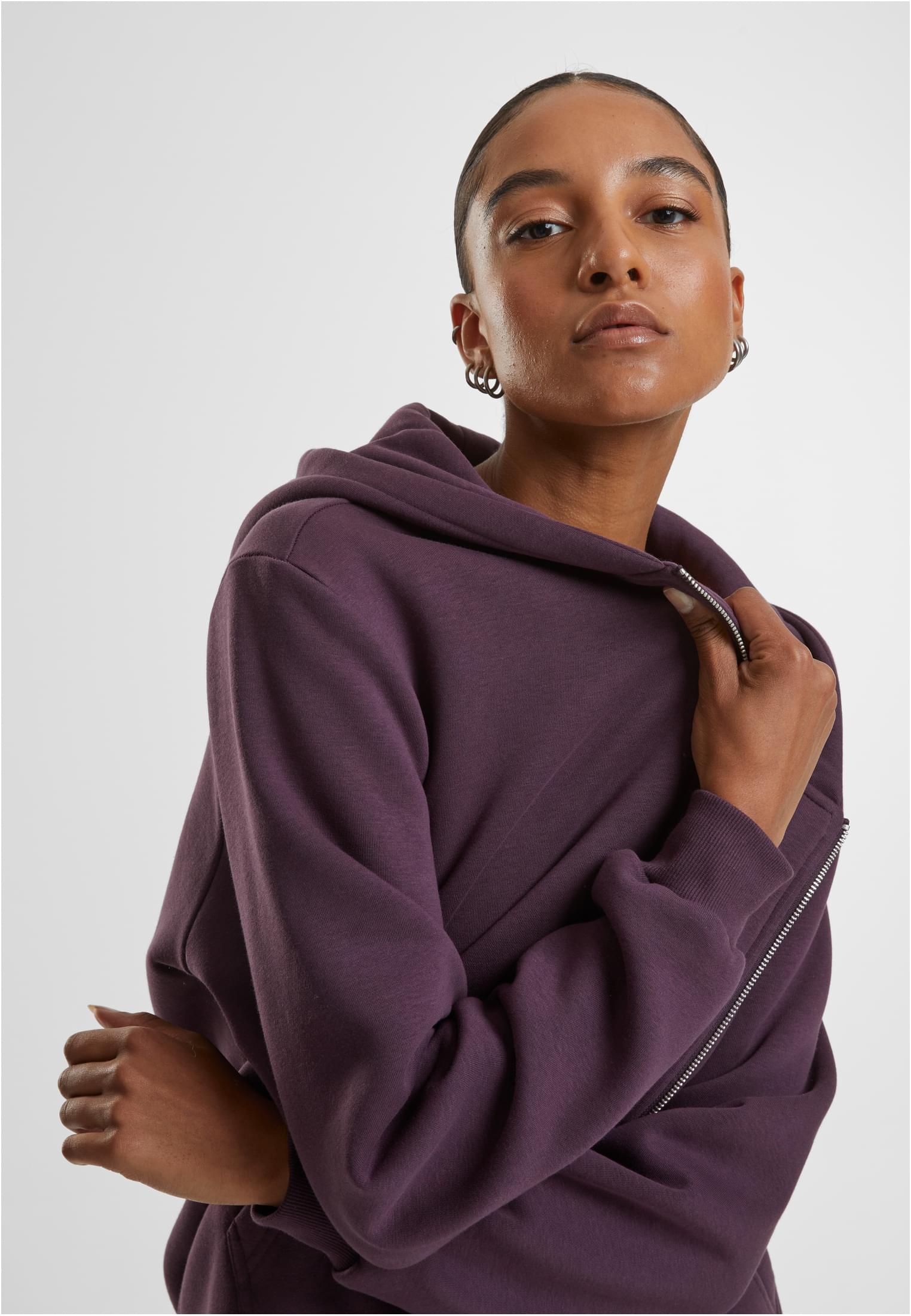 Ladies Fluffy Zip Hoody | plumpurple