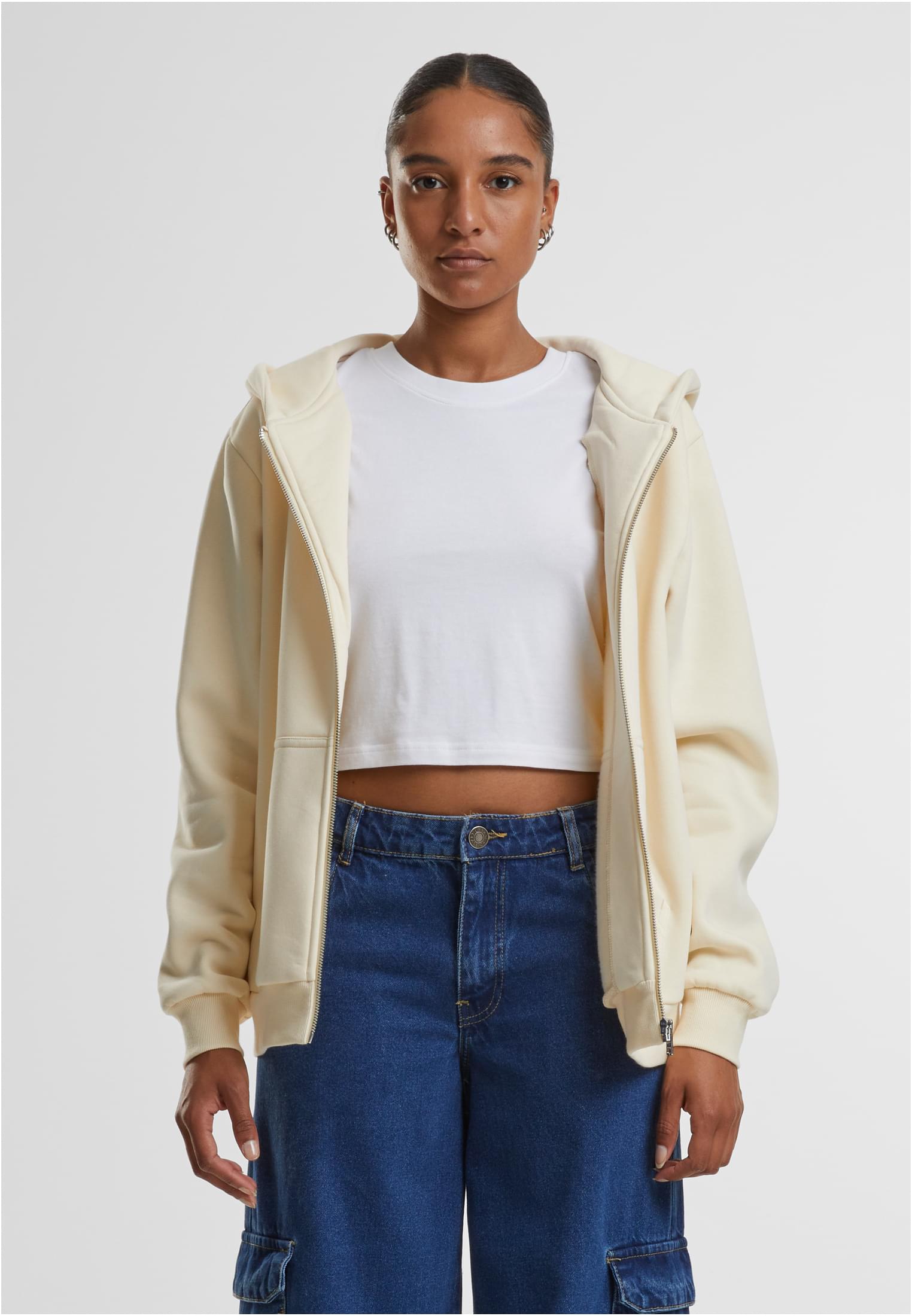 Ladies Fluffy Zip Hoody | whitesand