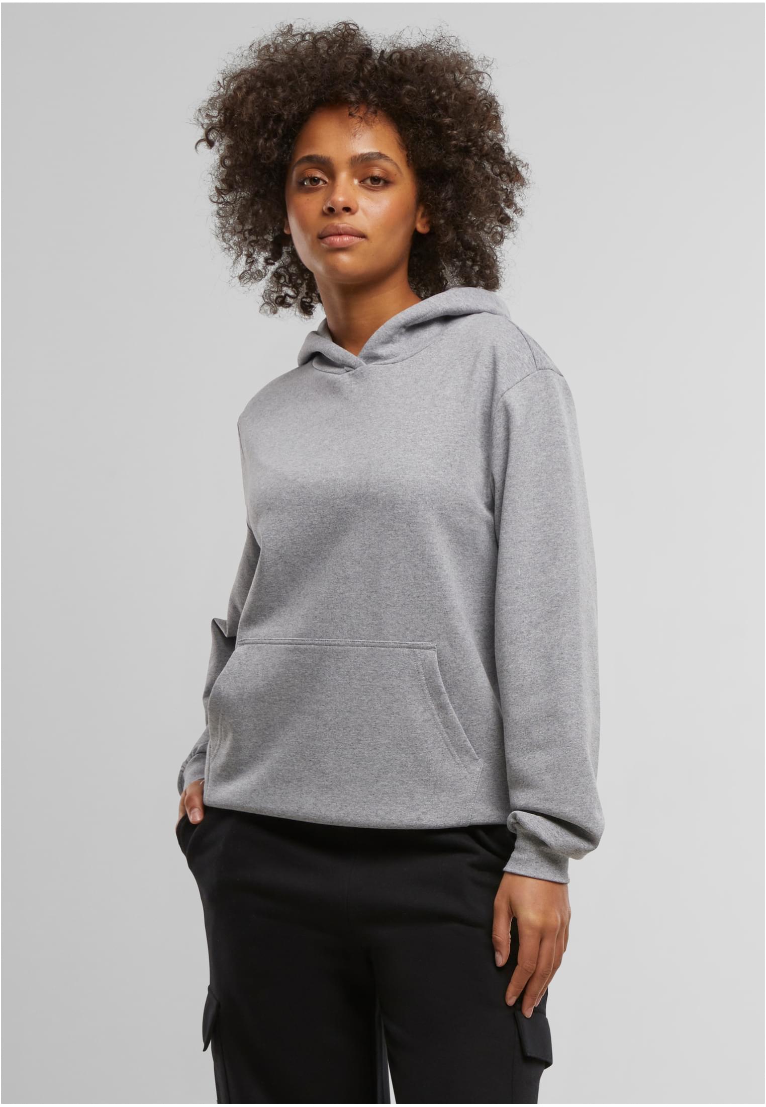 Ladies Loose Light Brushed Fleece Hoody | melange