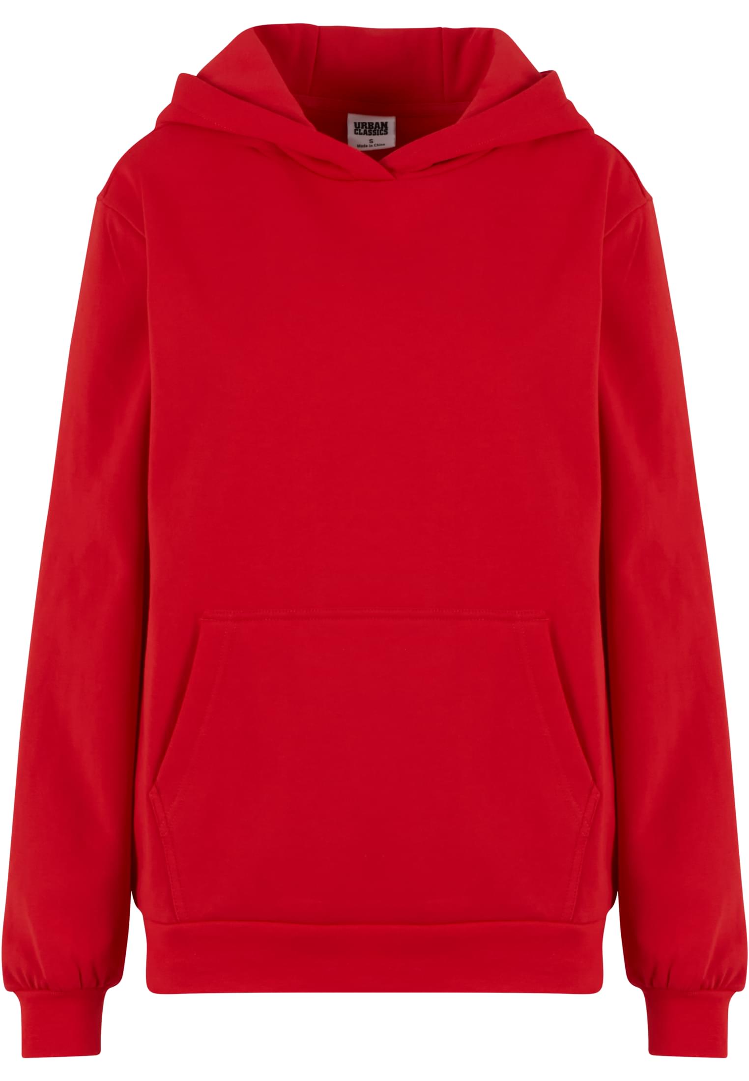 Ladies Loose Light Brushed Fleece Hoody | red