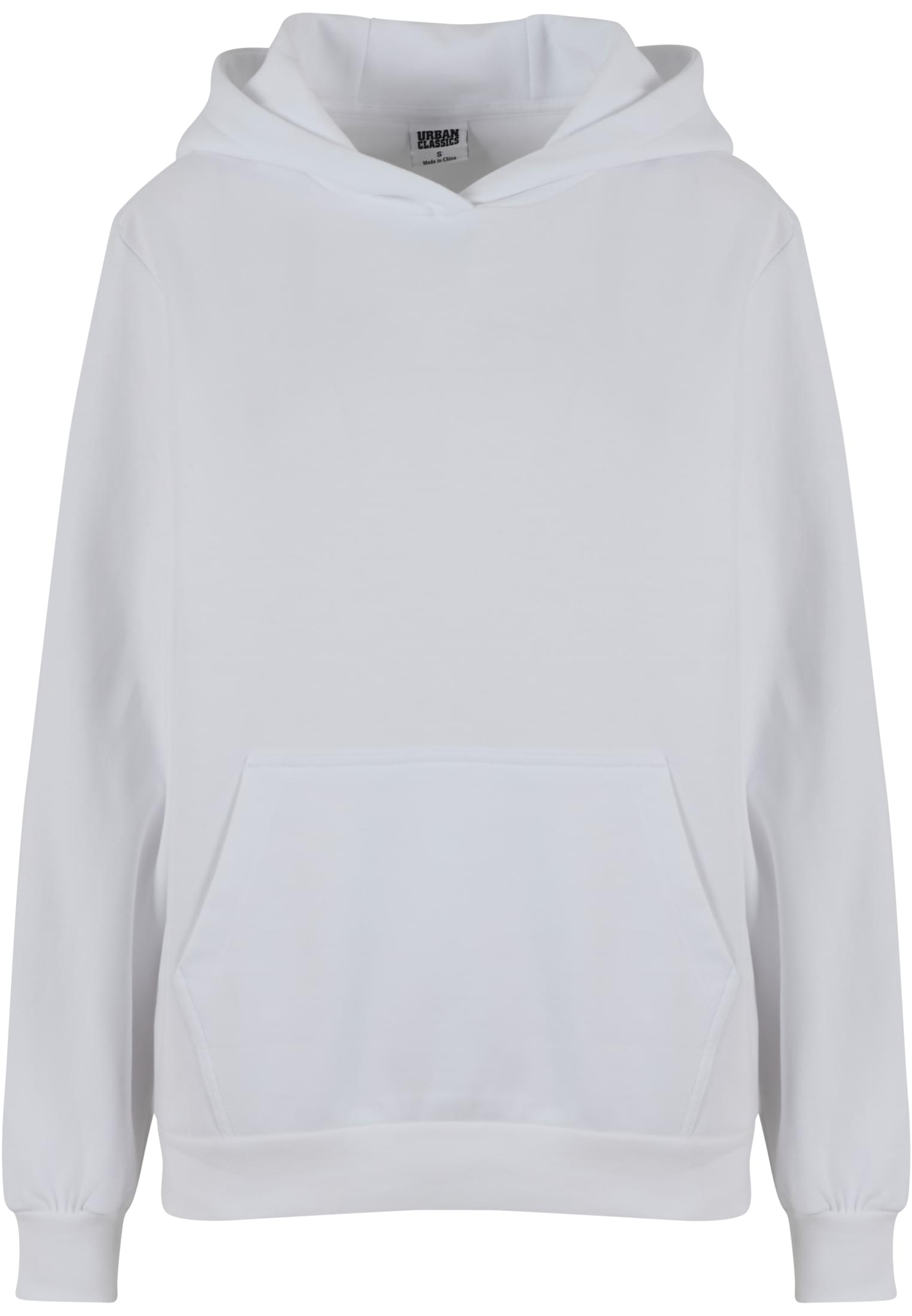 Ladies Loose Light Brushed Fleece Hoody | white