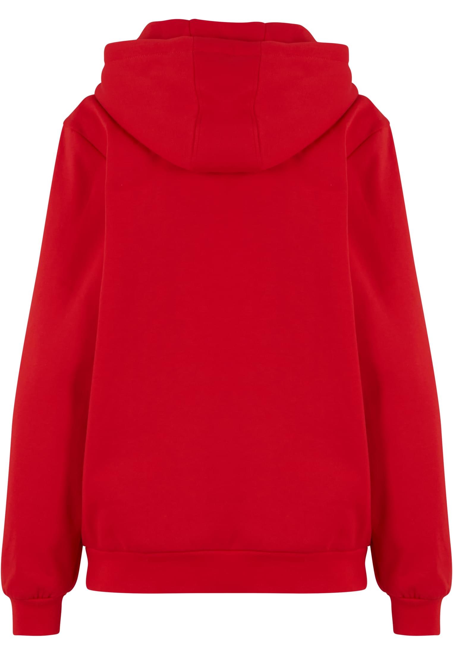 Ladies Loose Light Brushed Fleece Hoody | red