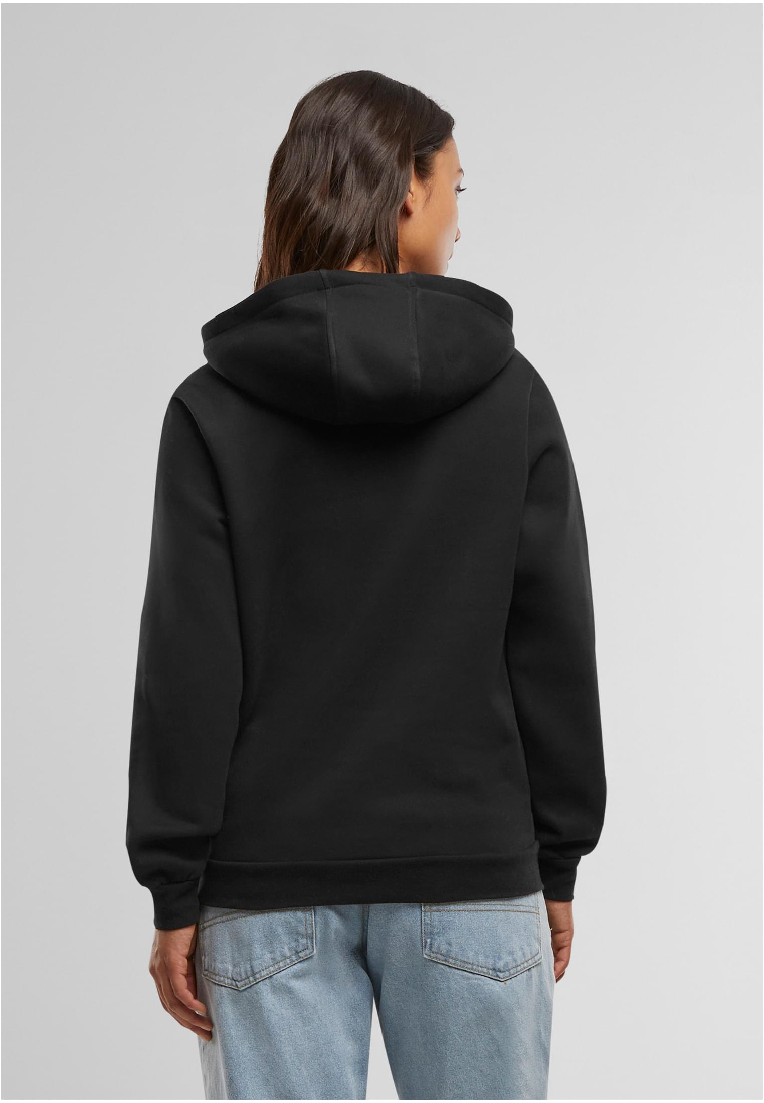 Ladies Loose Brushed Fleece Hoody | black